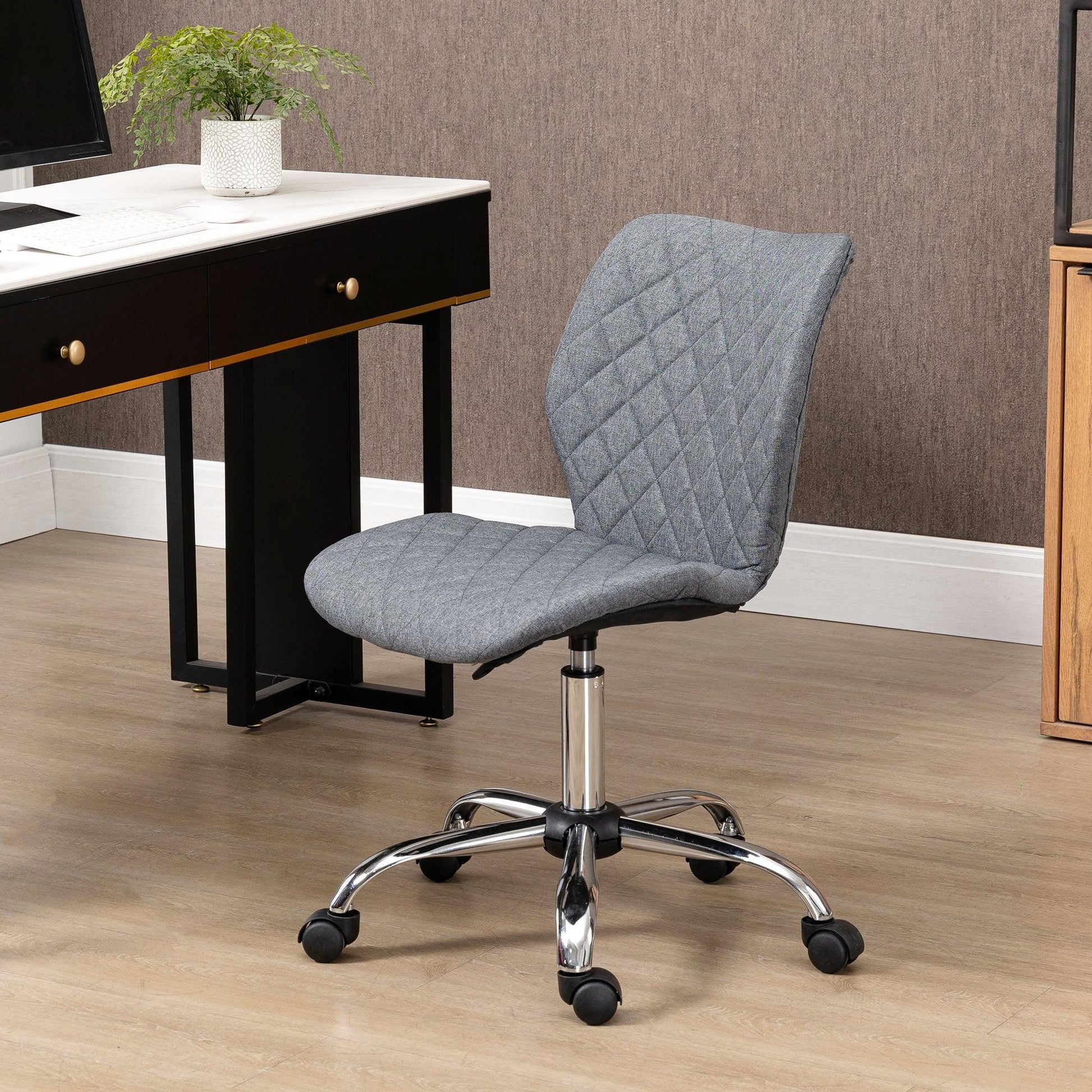 Vinsetto Grey Swivel Chair – Adjustable & Comfortable - ALL4U RETAILER LTD