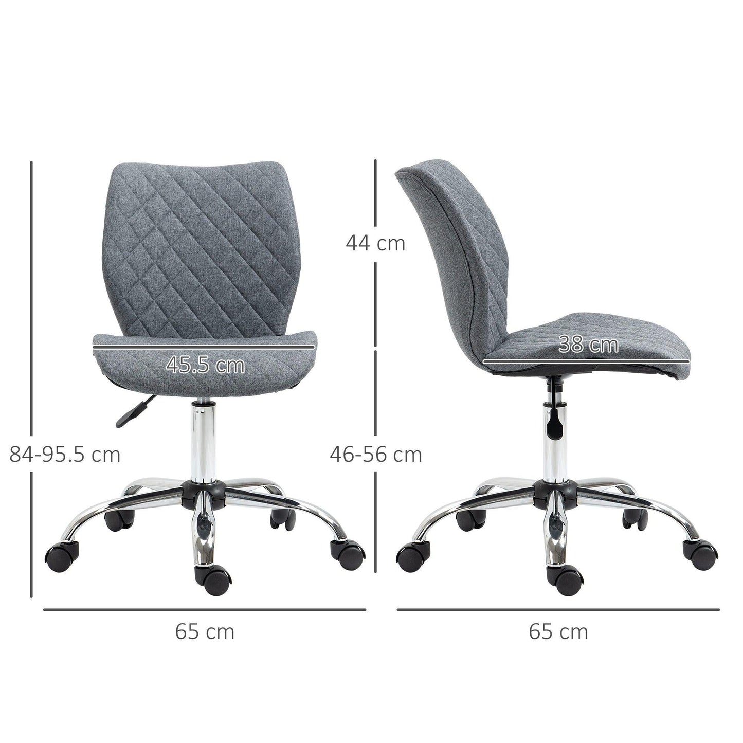 Vinsetto Grey Swivel Chair – Adjustable & Comfortable - ALL4U RETAILER LTD