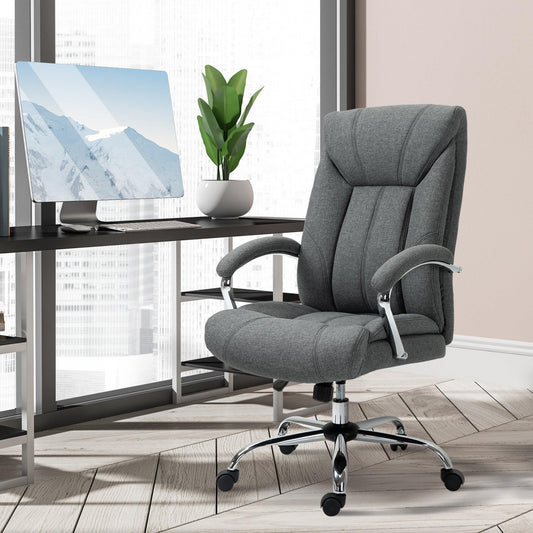 Vinsetto Grey Swivel Chair: Adjustable, Comfortable & Stylish - ALL4U RETAILER LTD