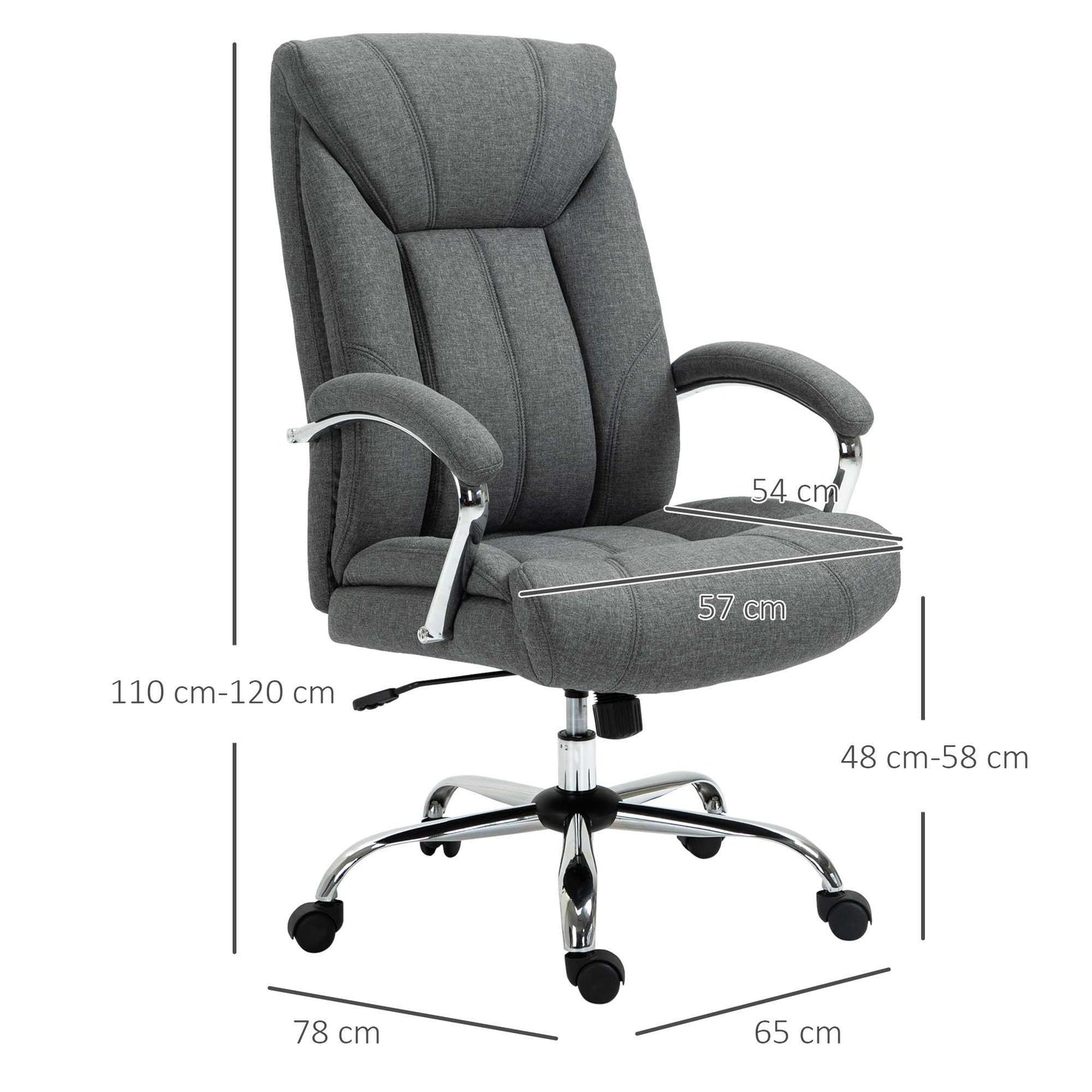 Vinsetto Grey Swivel Chair: Adjustable, Comfortable & Stylish - ALL4U RETAILER LTD