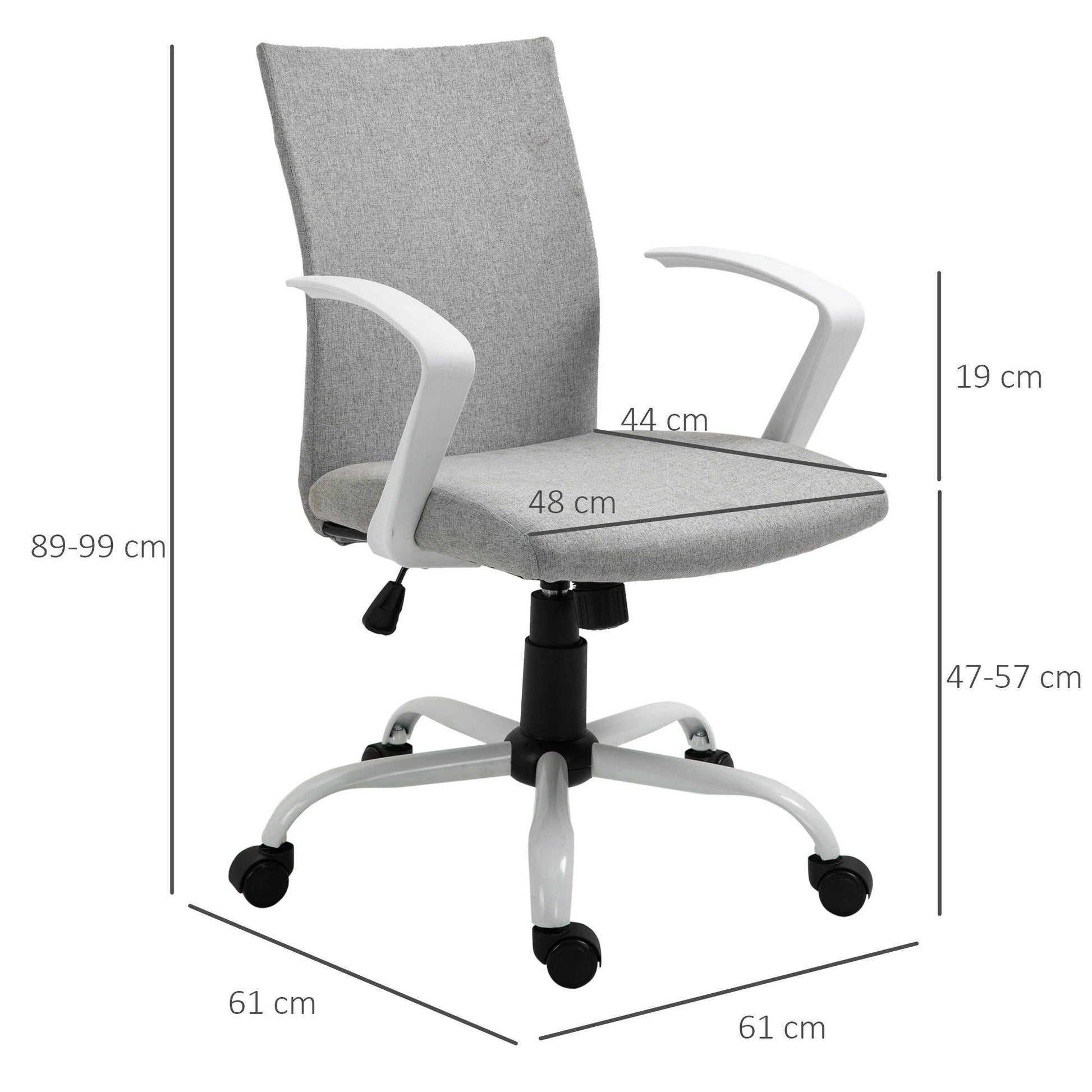 Vinsetto Grey Swivel Office Chair with Wheels - ALL4U RETAILER LTD