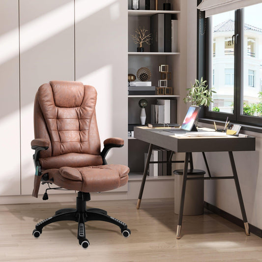 Vinsetto Heated Massage Office Chair - Microfiber, Swivel - ALL4U RETAILER LTD