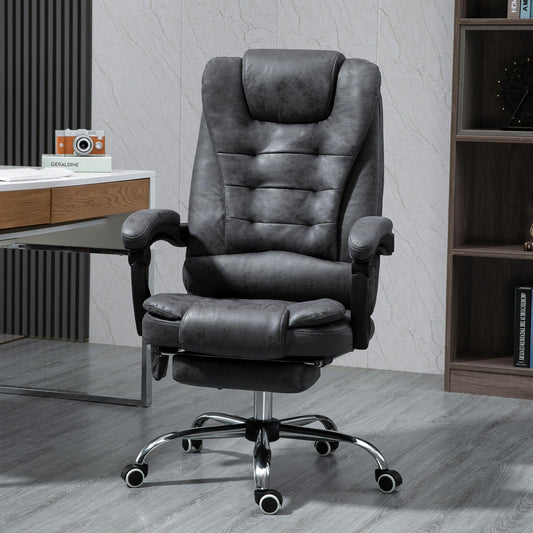 Vinsetto Heated Vibration Massage Office Chair with Footrest - Grey - ALL4U RETAILER LTD