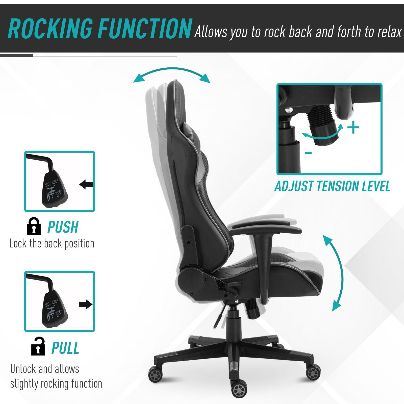 Vinsetto High Back Gaming Chair - Ergonomic & Stylish - ALL4U RETAILER LTD