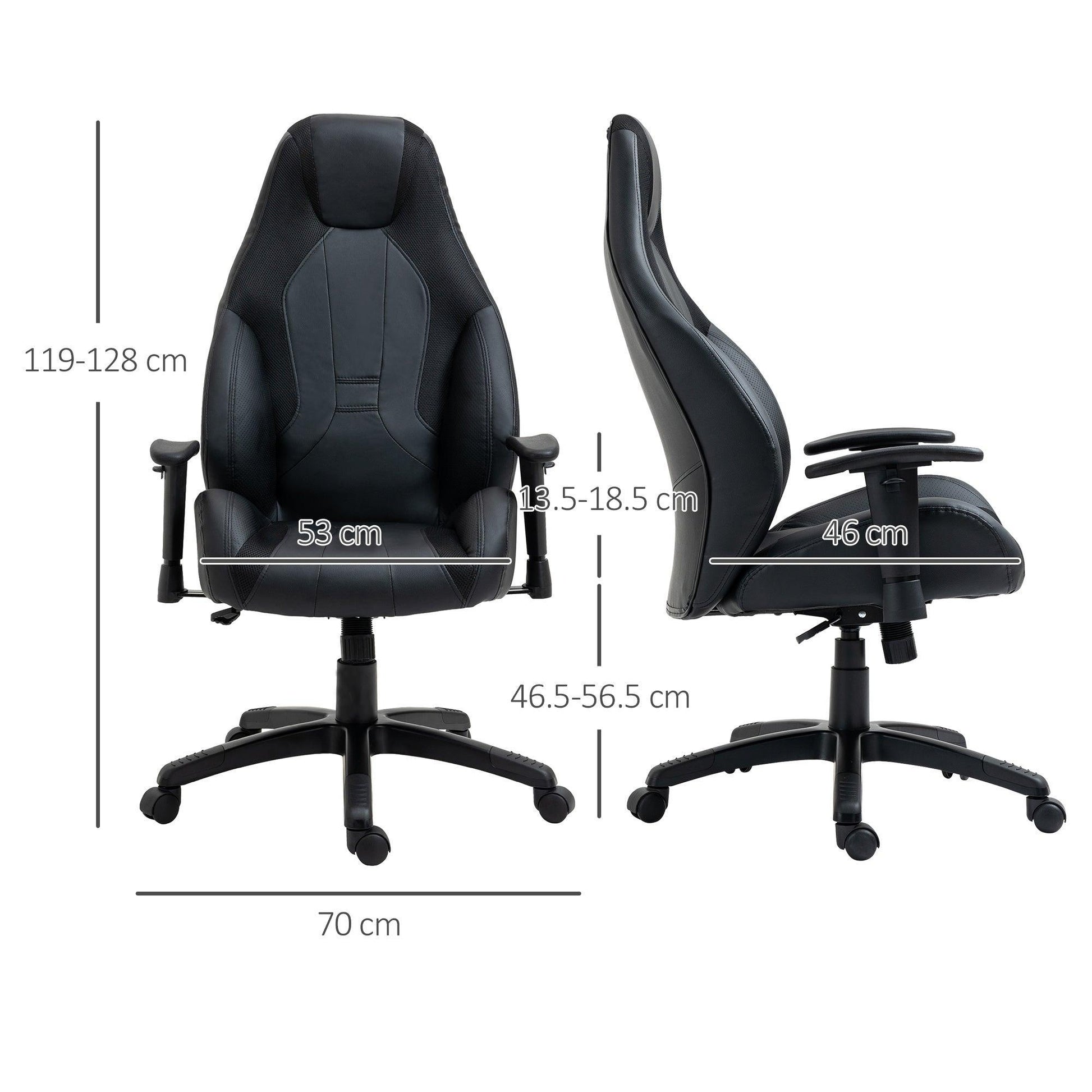 Vinsetto High Back Office Chair - Adjustable, Black - ALL4U RETAILER LTD