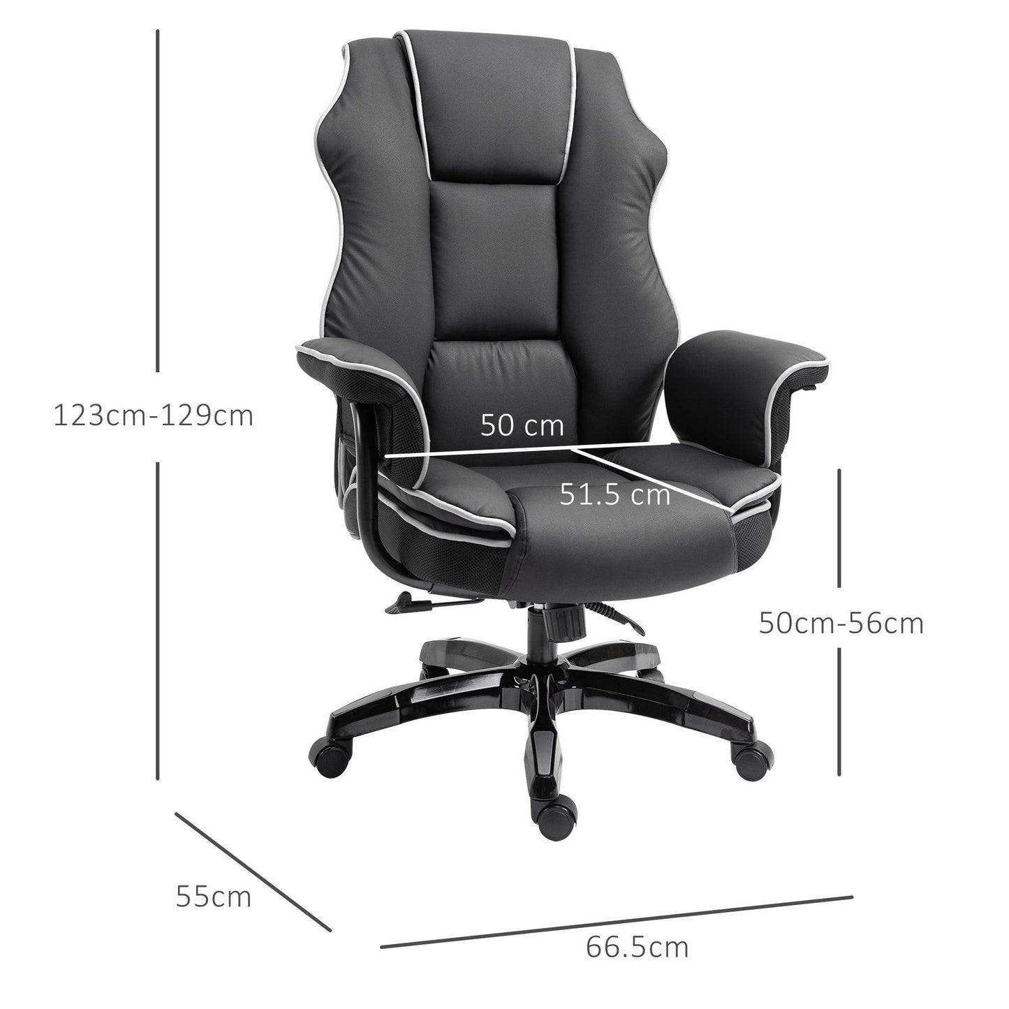 Vinsetto High-Back PU Leather Gaming Chair - ALL4U RETAILER LTD