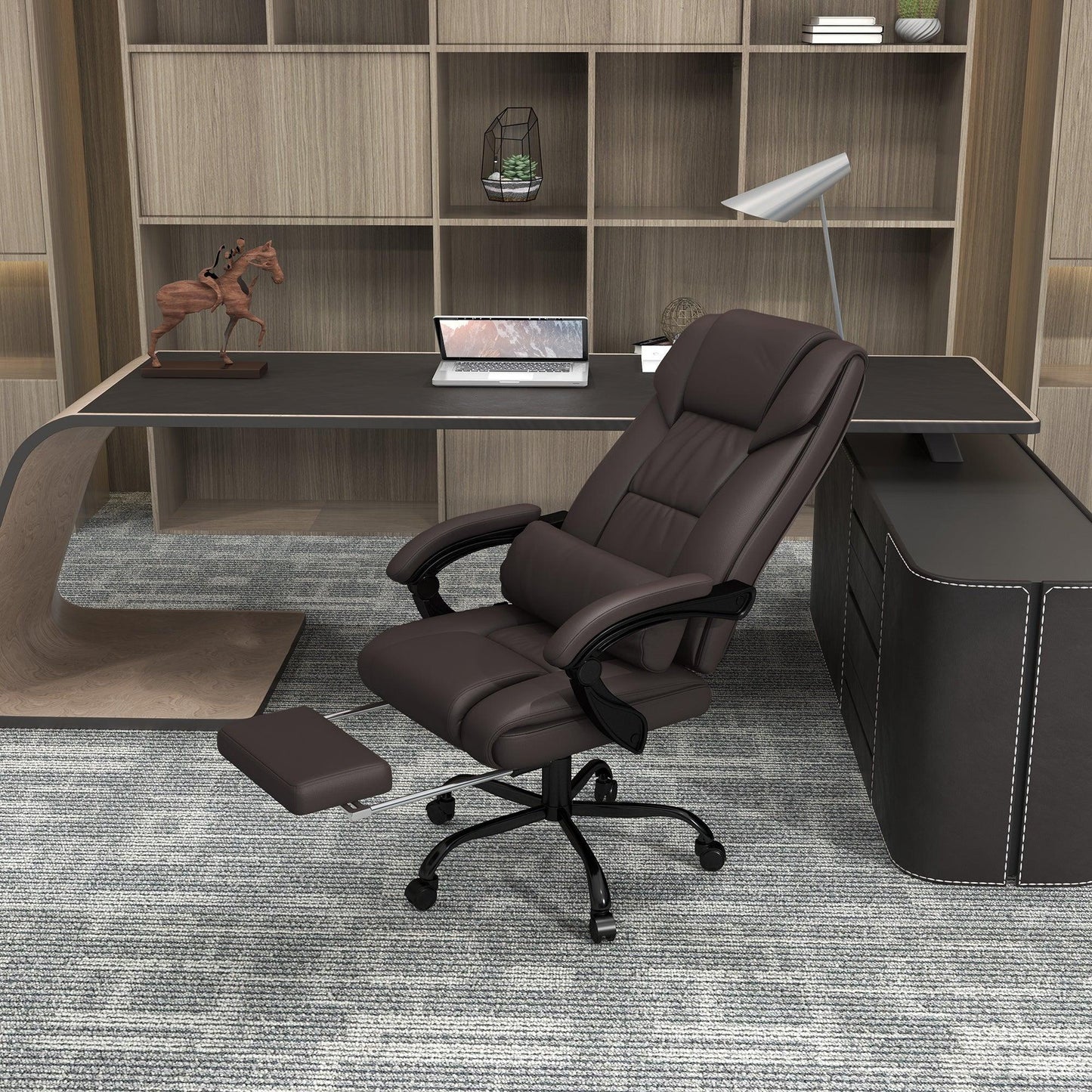 Vinsetto Leather Massage Reclining Office Chair - ALL4U RETAILER LTD