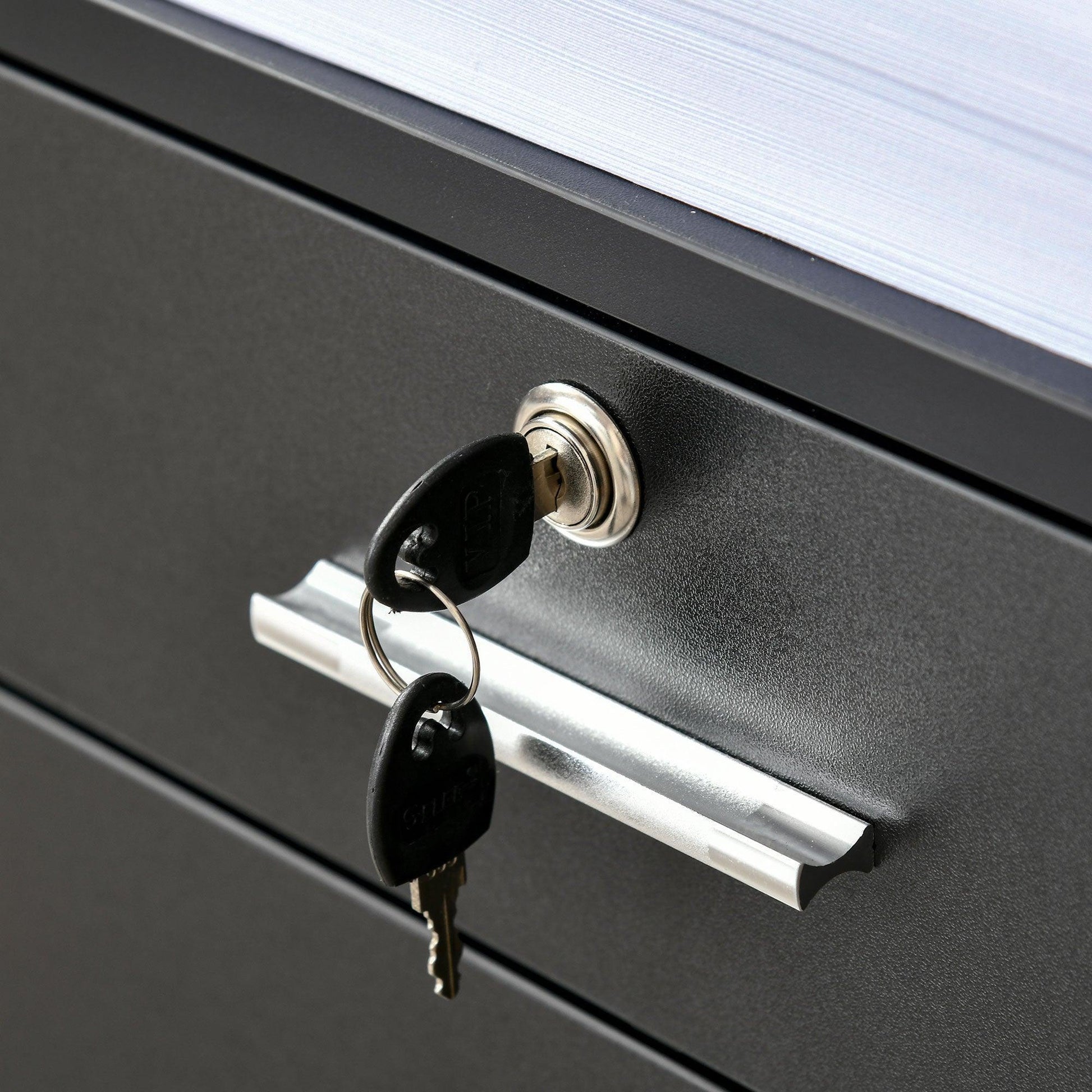 Vinsetto Lockable Mobile File Cabinet - Black - ALL4U RETAILER LTD