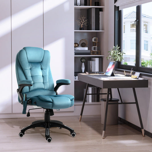 Vinsetto Massage Recliner Chair | Heated Office Chair | Velvety Blue - ALL4U RETAILER LTD