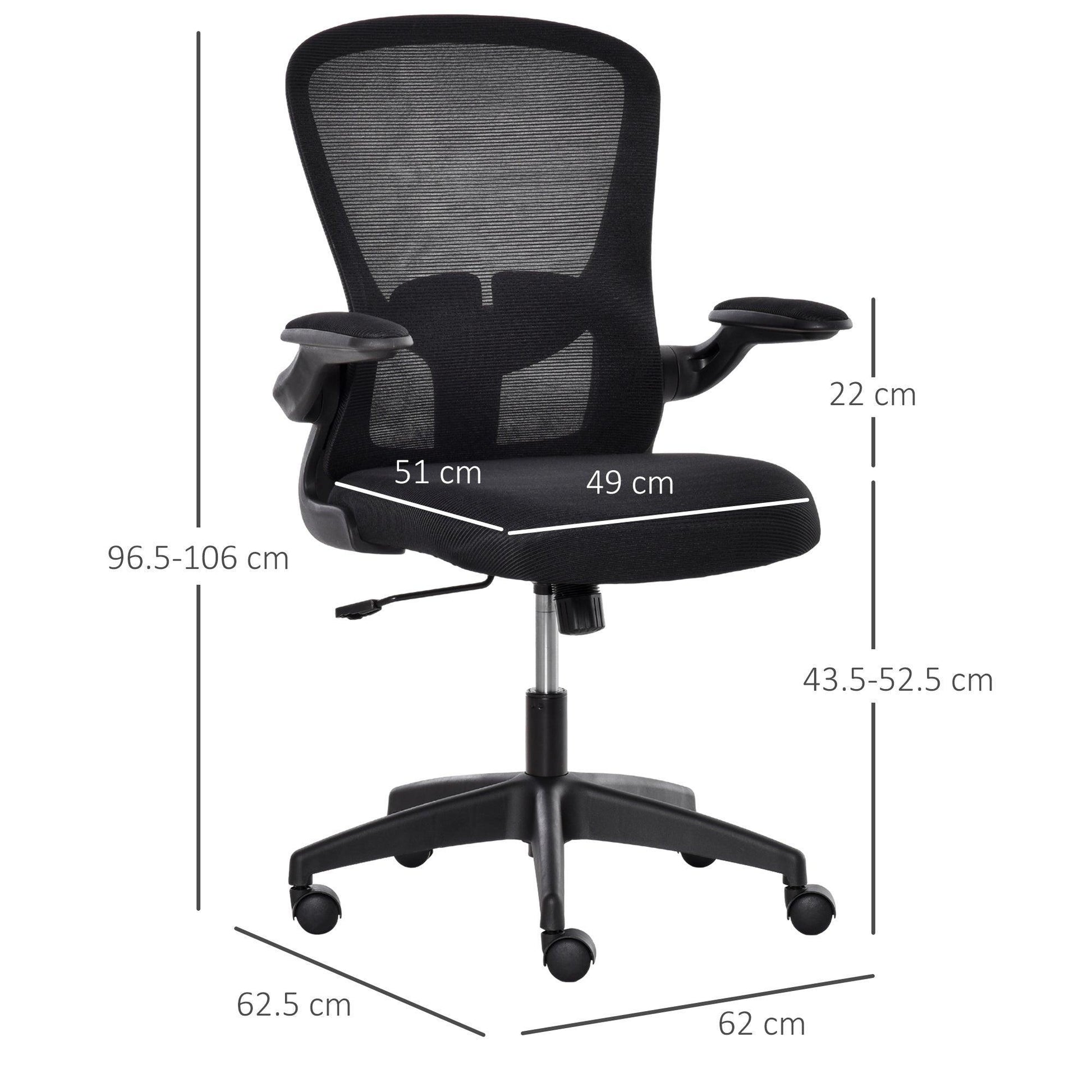 Vinsetto Mesh Office Chair: Adjustable with Lumbar Support - ALL4U RETAILER LTD