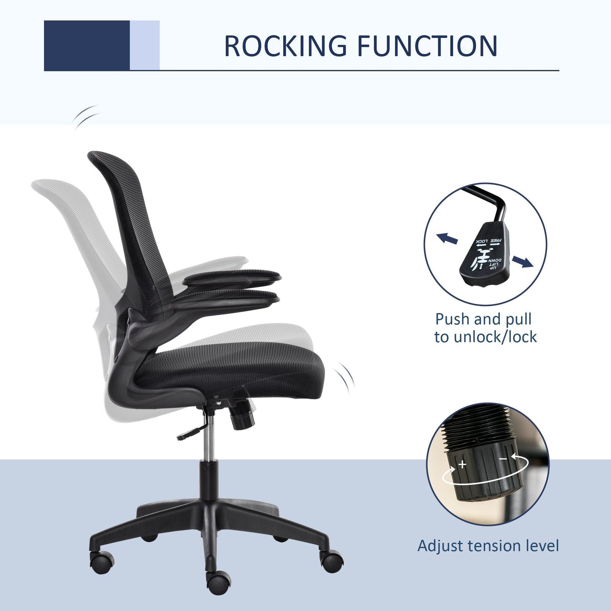 Vinsetto Mesh Office Chair: Adjustable with Lumbar Support - ALL4U RETAILER LTD