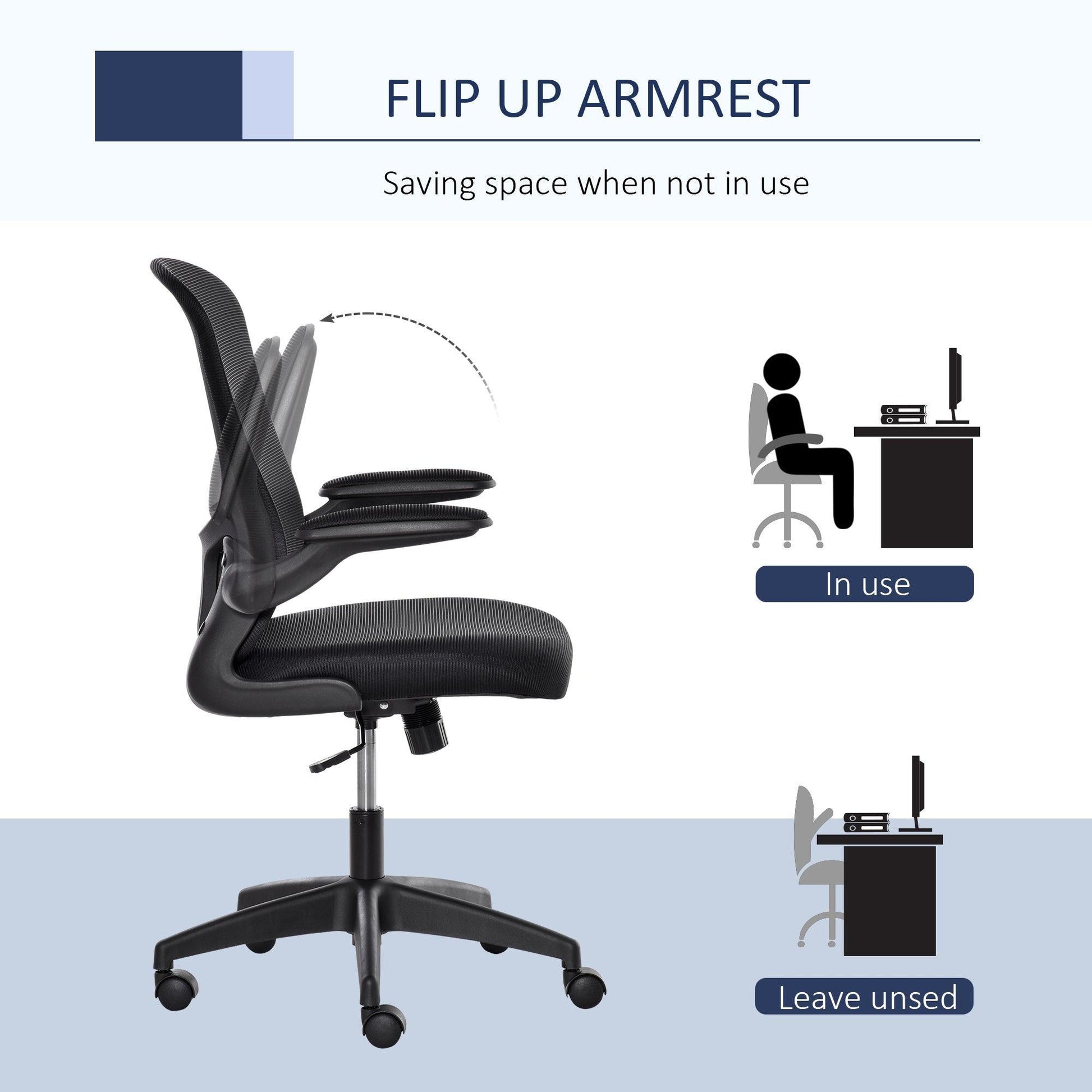 Vinsetto Mesh Office Chair: Adjustable with Lumbar Support - ALL4U RETAILER LTD