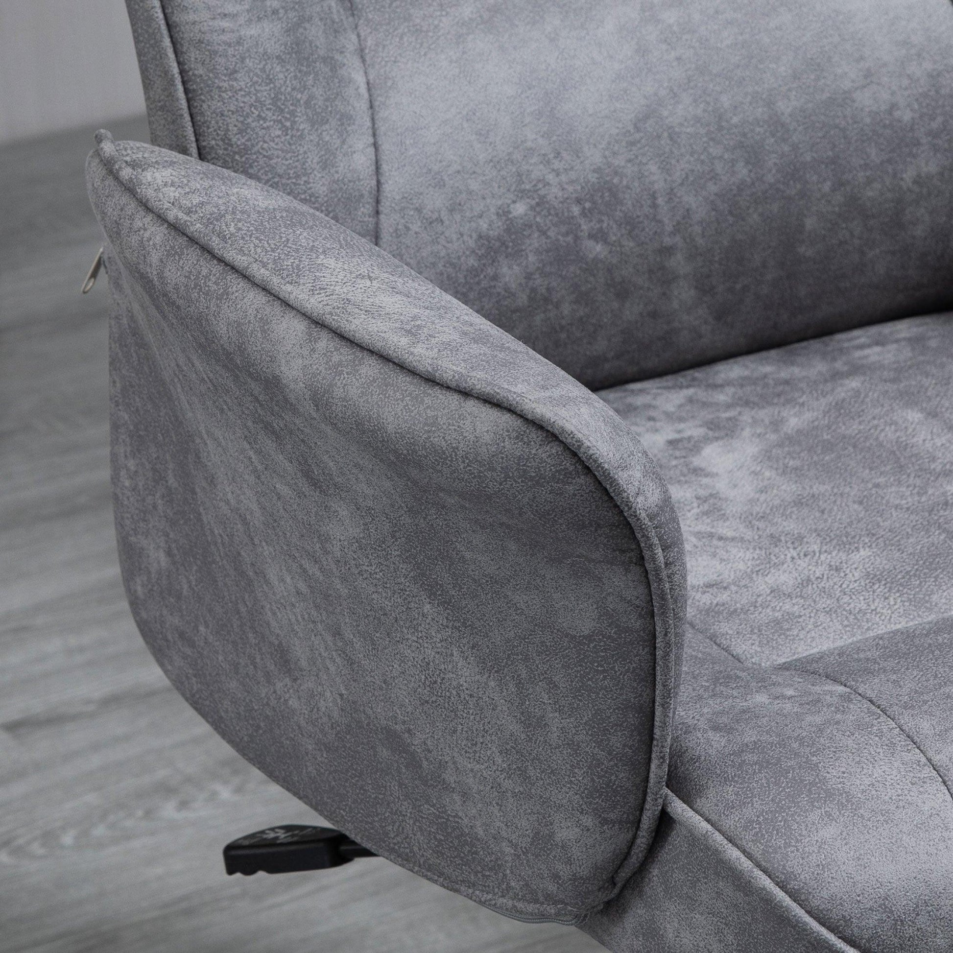 Vinsetto Mid-Back Swivel Chair: Faux Microfibre, Light Grey - ALL4U RETAILER LTD