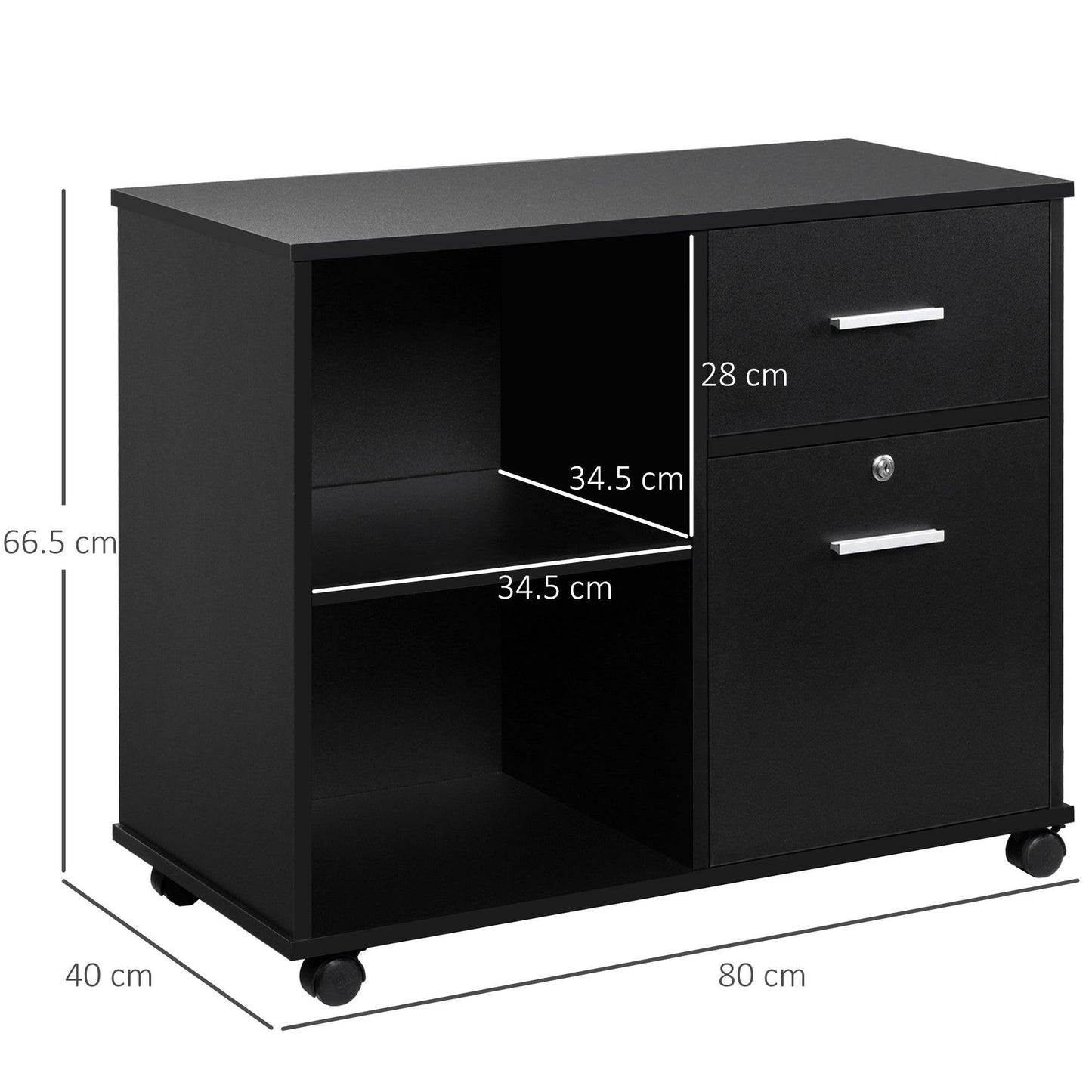Vinsetto Mobile Filing Cabinet: Convenient A4 Size Storage - ALL4U RETAILER LTD