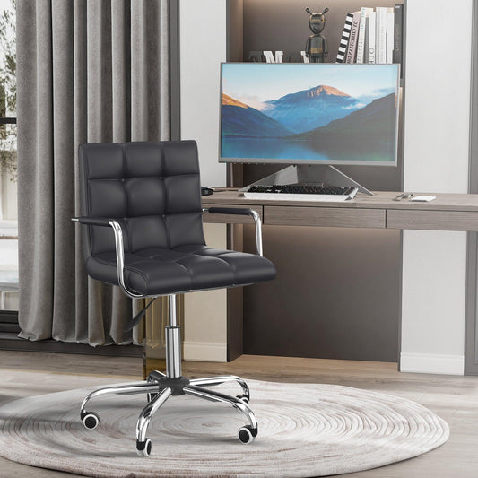 Vinsetto Office Chair: Swivel, Adjustable, PU Leather (Black) - ALL4U RETAILER LTD