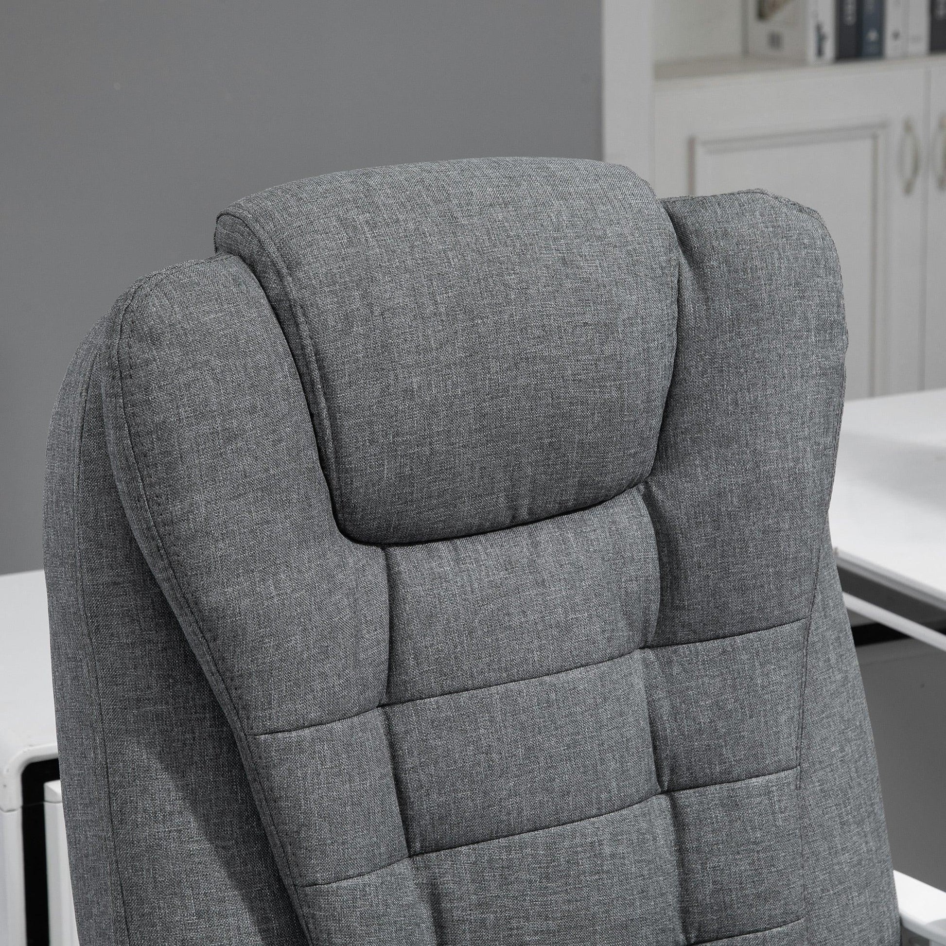 Vinsetto Office Chair with Footrest - Stylish Grey - ALL4U RETAILER LTD