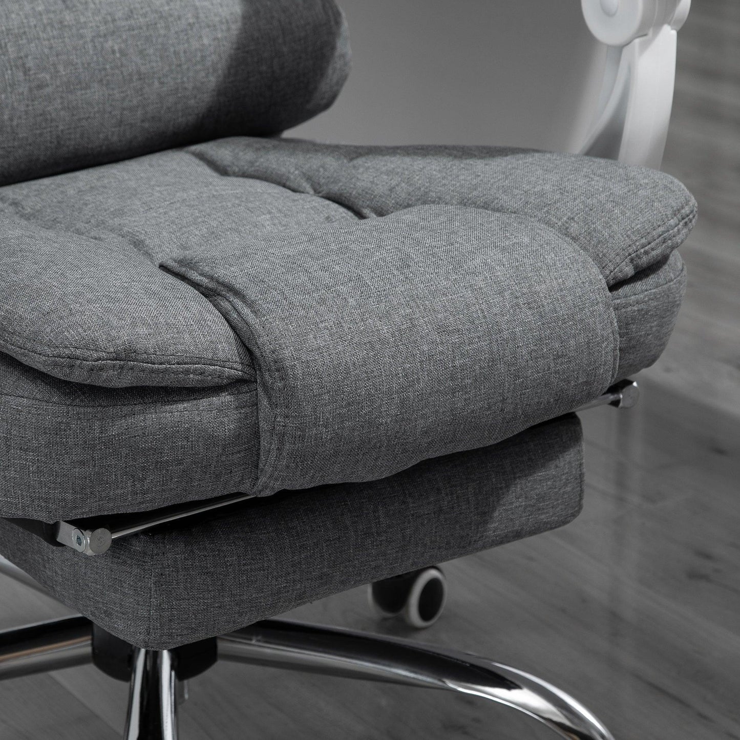 Vinsetto Office Chair with Footrest - Stylish Grey - ALL4U RETAILER LTD