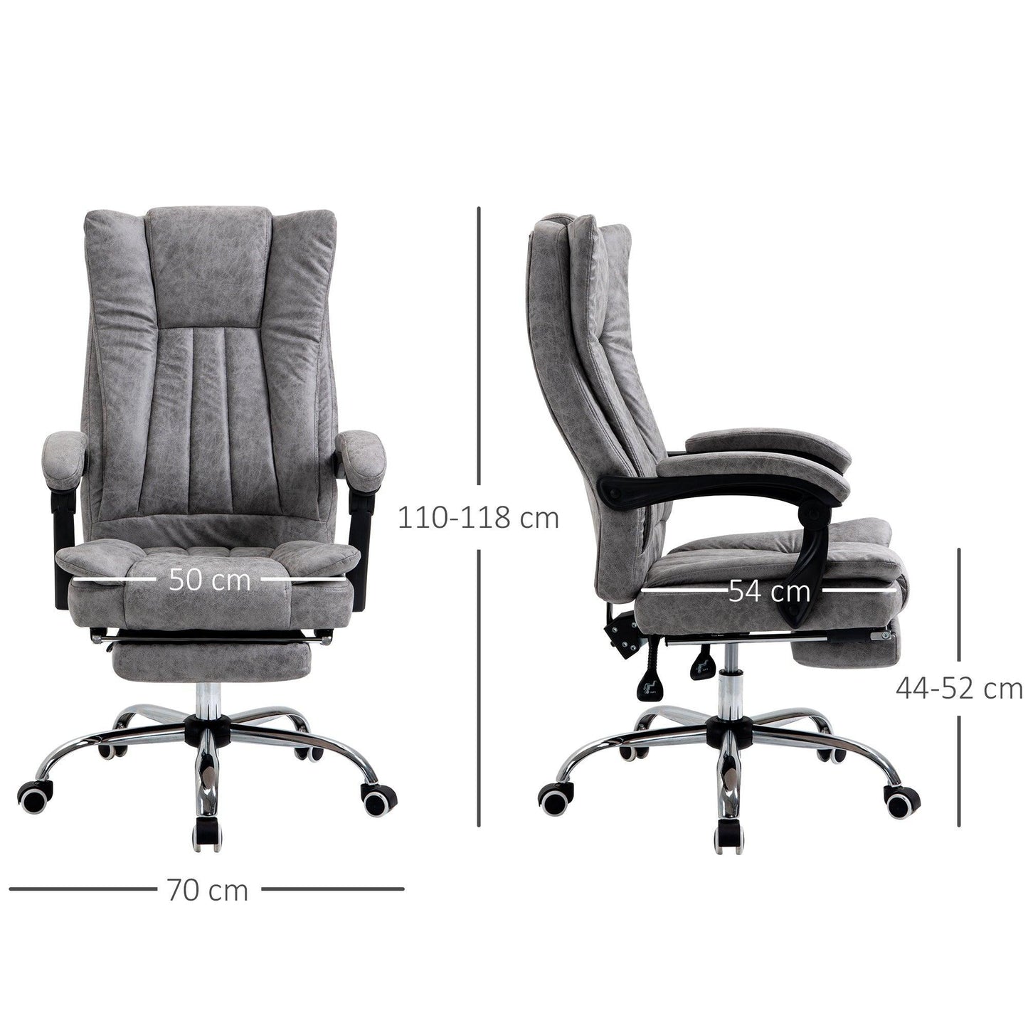 Vinsetto Office Chair with Reclining Function & Footrest - ALL4U RETAILER LTD