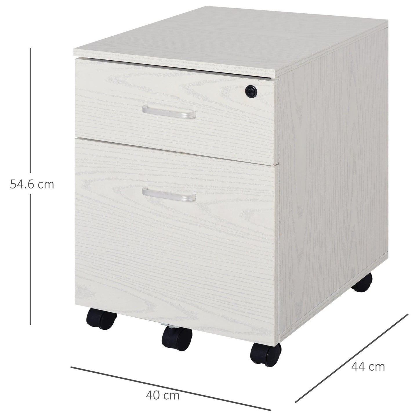 Vinsetto Office Filing Cabinet - White - ALL4U RETAILER LTD