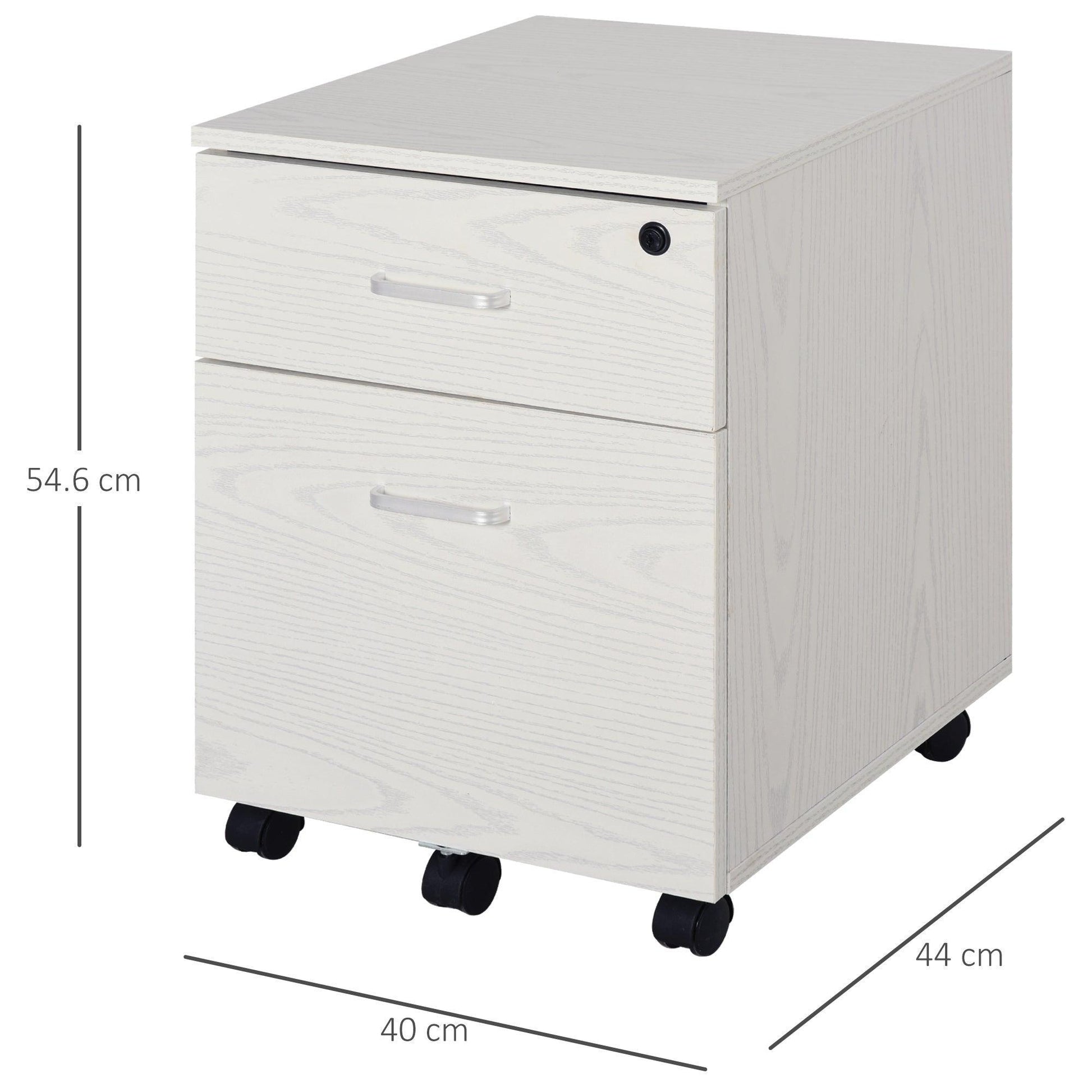 Vinsetto Office Filing Cabinet - White - ALL4U RETAILER LTD