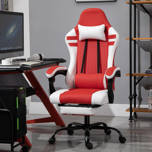 Vinsetto Racing Gamer Chair: Red White - ALL4U RETAILER LTD