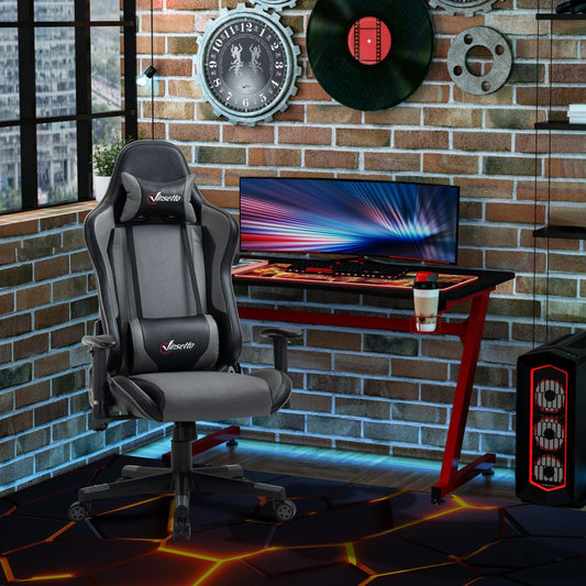 Vinsetto Racing Style Gaming Chair- Grey - ALL4U RETAILER LTD