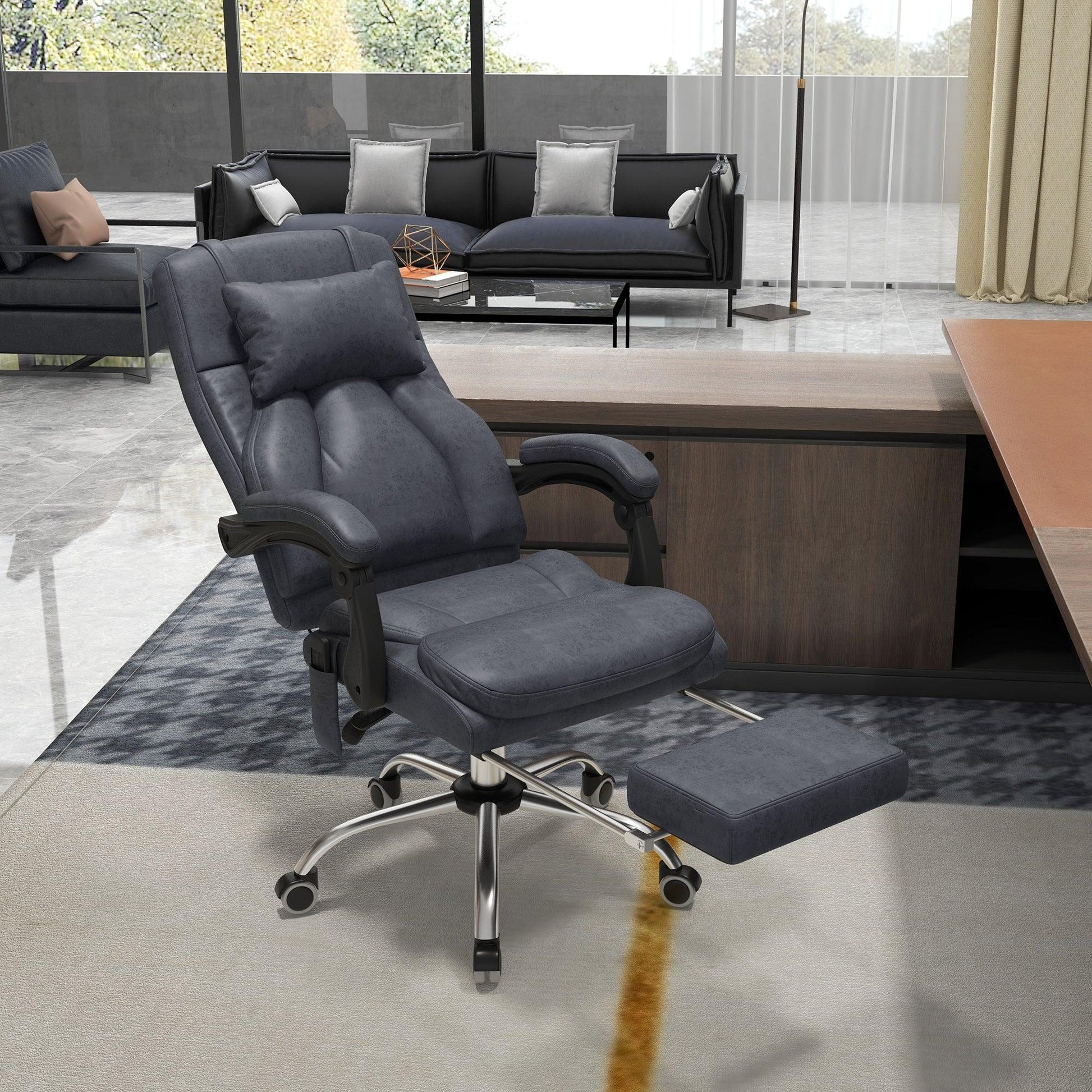 Vinsetto Reclining Office Chair with Footrest - ALL4U RETAILER LTD