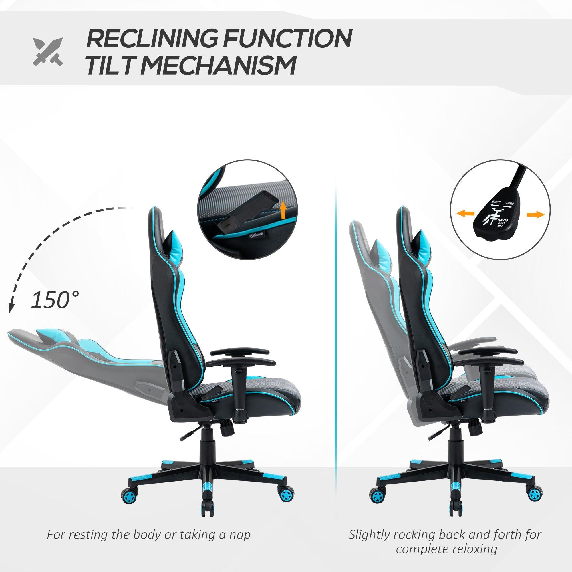 Vinsetto Sky Blue Gaming Chair: Ergonomic – ALL4U RETAILER LTD