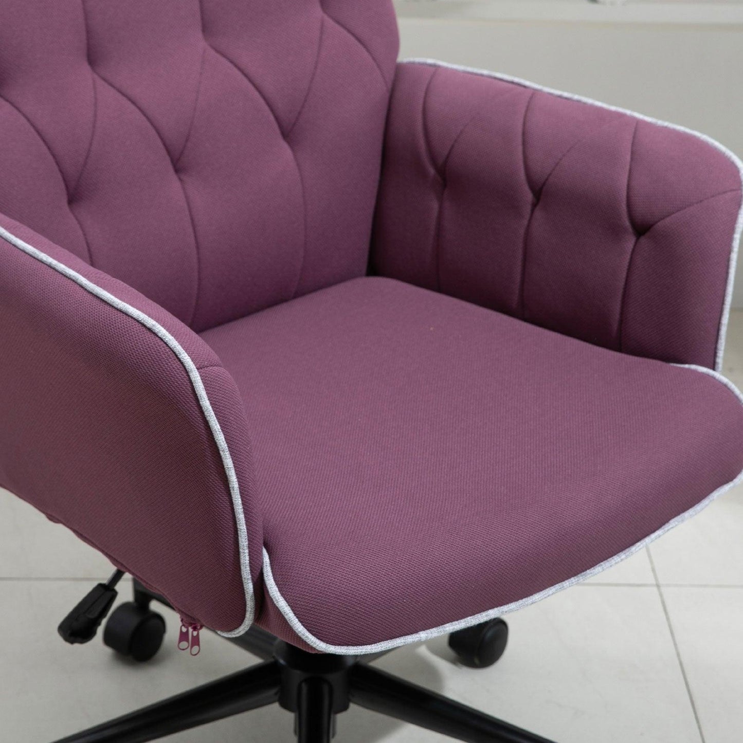 Vinsetto Swivel Office Chair - Adjustable Seat, Purple - ALL4U RETAILER LTD