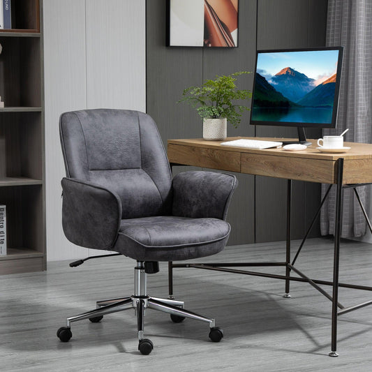 Vinsetto Swivel Office Chair, Charcoal Grey - Study/Bedroom - ALL4U RETAILER LTD