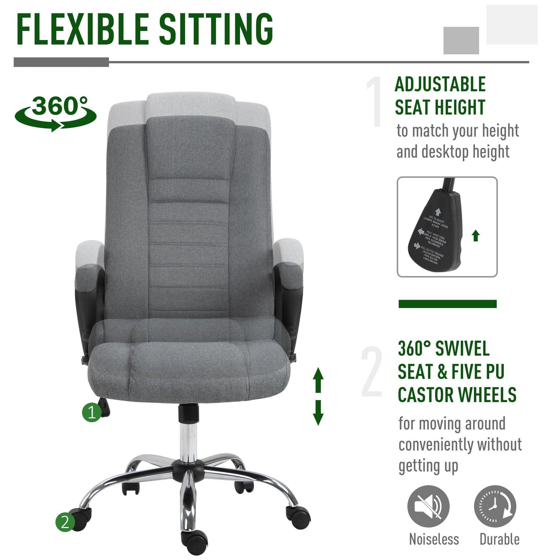 Vinsetto Swivel Office Chair - Modern & Adjustable - ALL4U RETAILER LTD