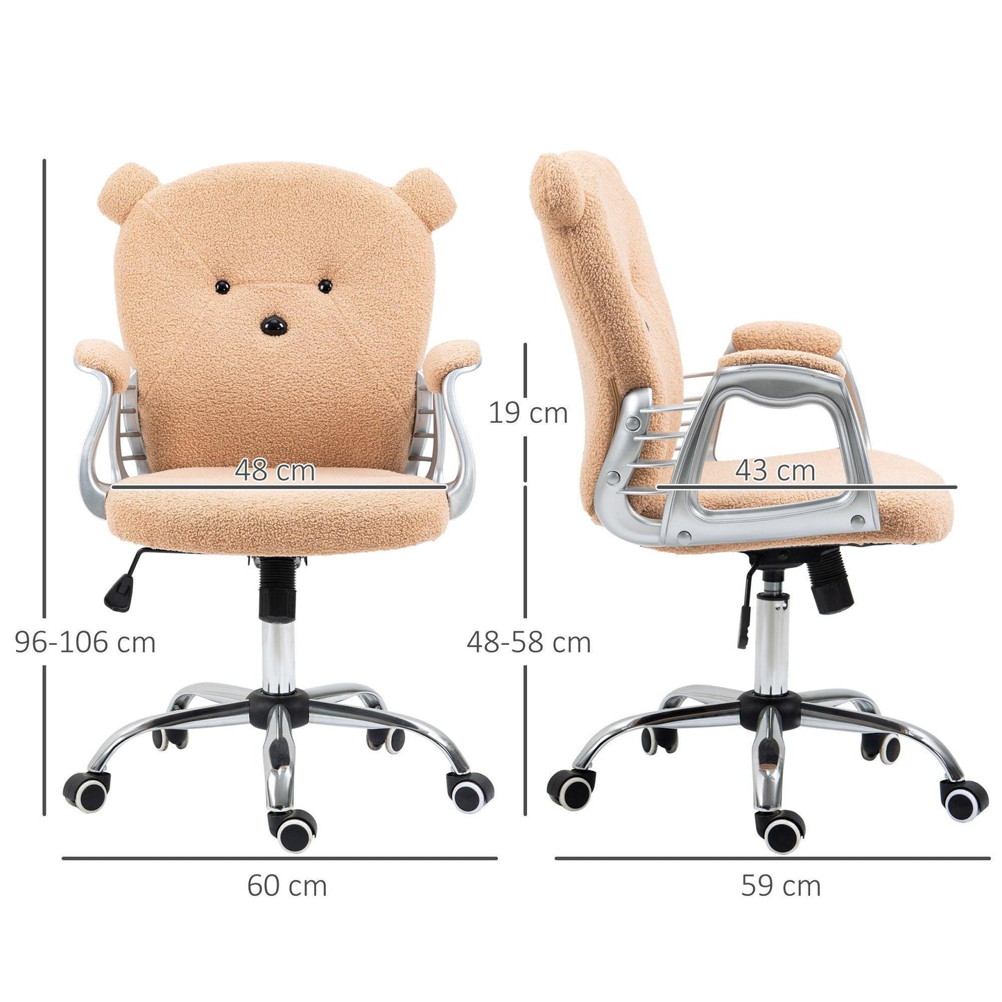 Vinsetto Teddy Bear Office Chair - ALL4U RETAILER LTD