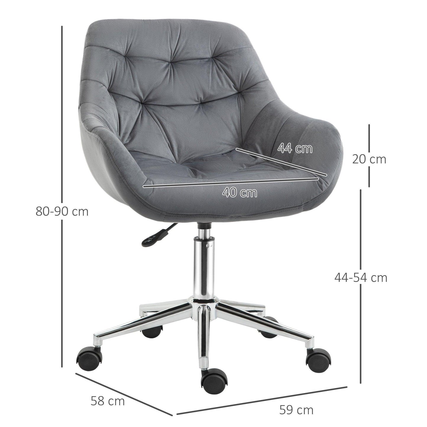 Vinsetto Velvet Home Office Chair: Adjustable & Comfy - ALL4U RETAILER LTD