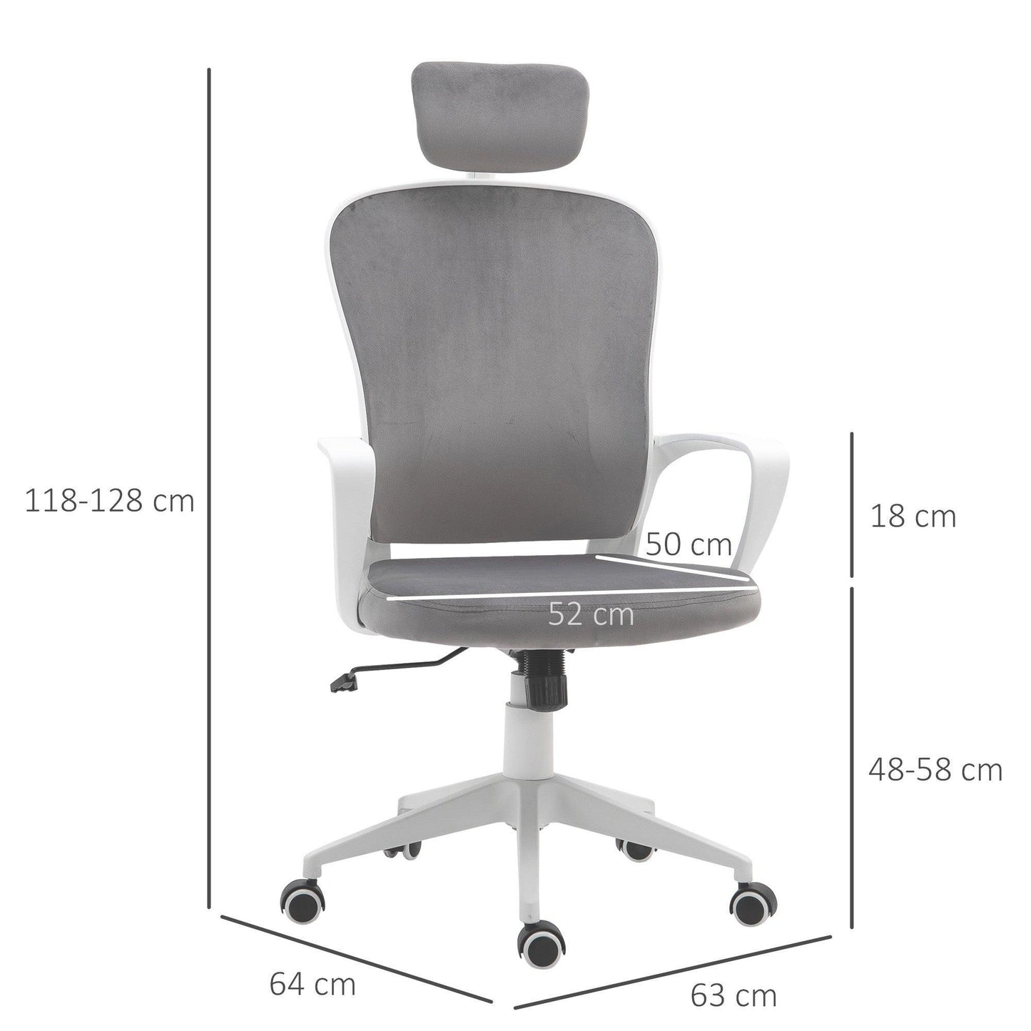 Vinsetto Velvet Office Chair with Rocking Wheels - ALL4U RETAILER LTD