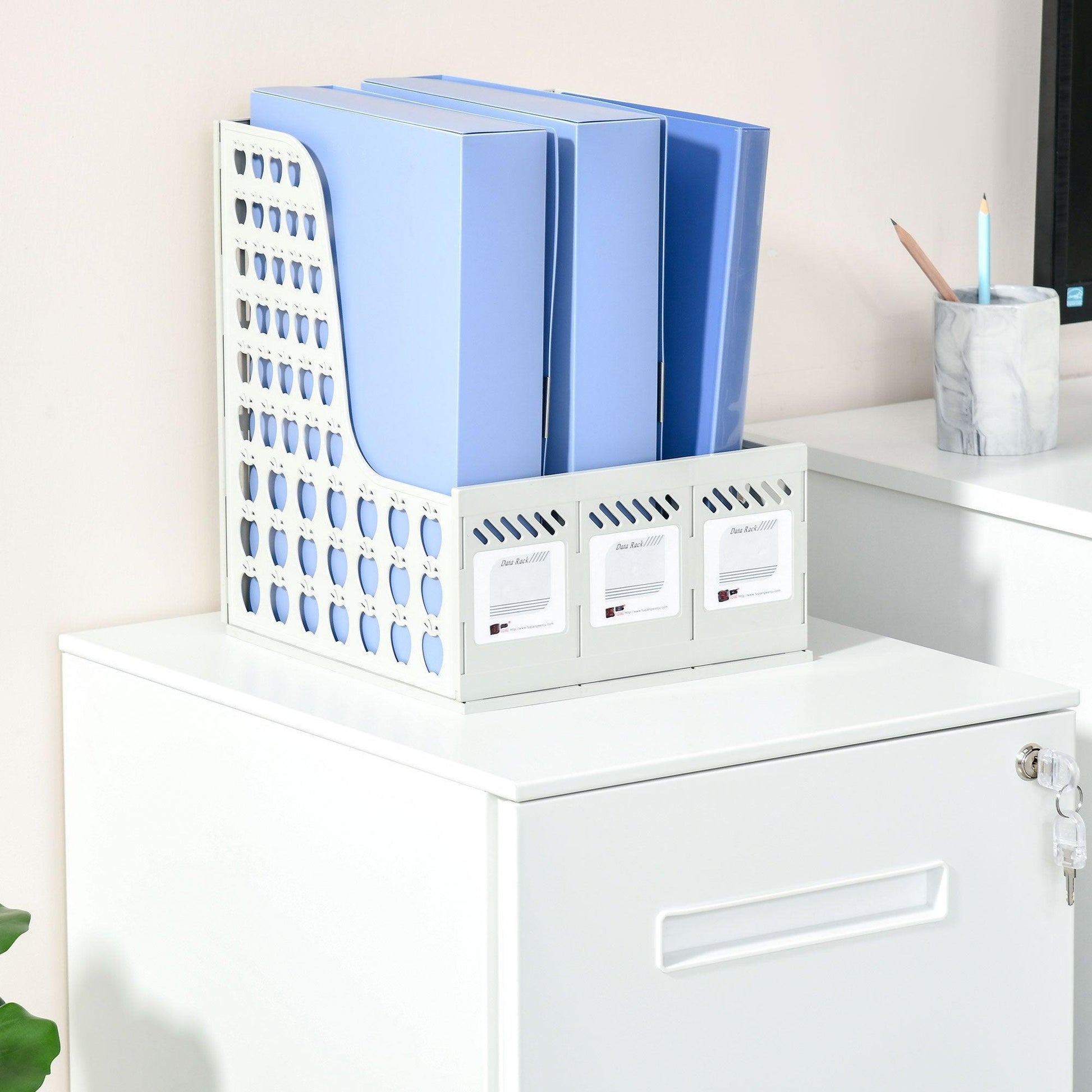 Vinsetto White File Cabinet: Adjustable, Lockable & Organised - ALL4U RETAILER LTD