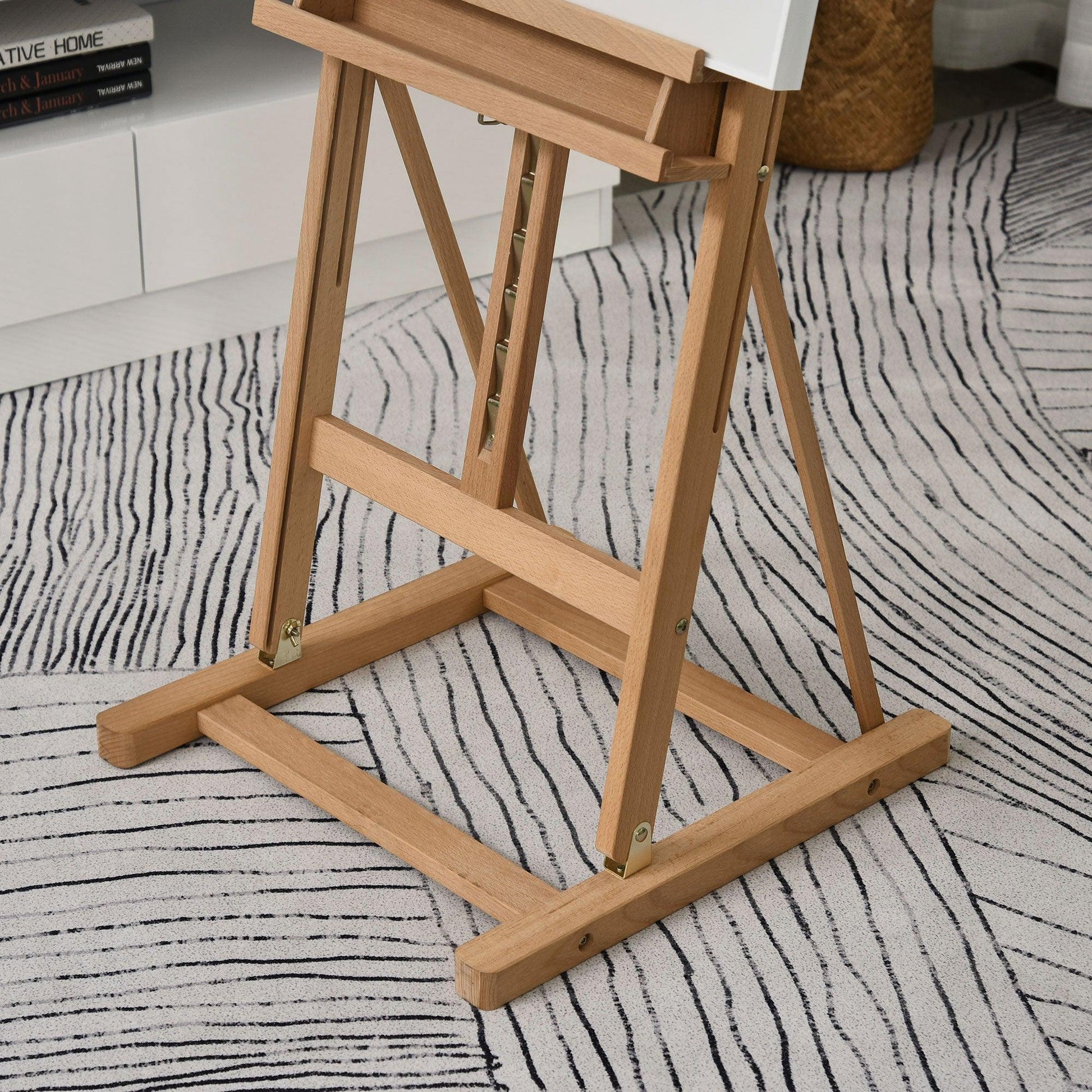 Vinsetto Wooden Studio Easel with Canvas Holder - Adjustable - ALL4U RETAILER LTD