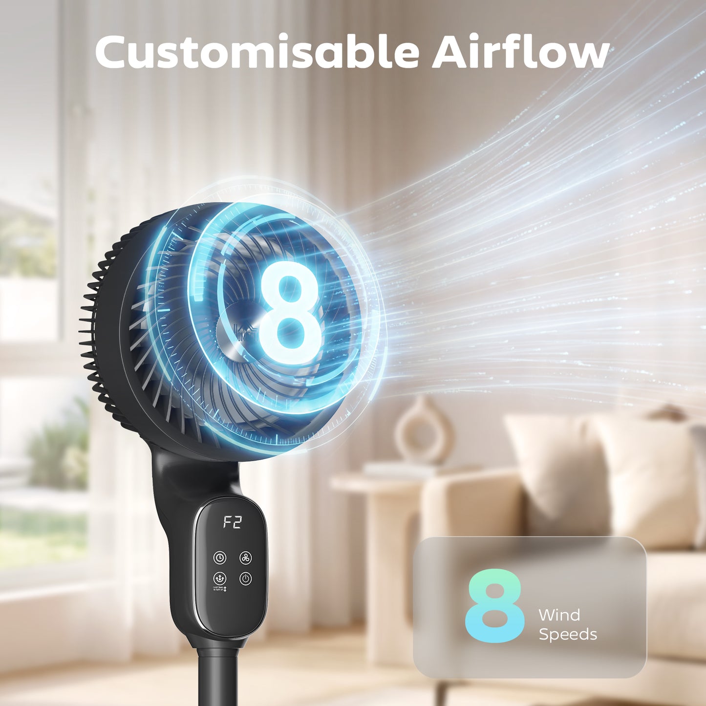 HOMCOM 39 Inch Pedestal Standing Fan With Remote, 8 Speeds, 3D Oscillation, Quiet 20 Decibels, Adjustable Height, Black