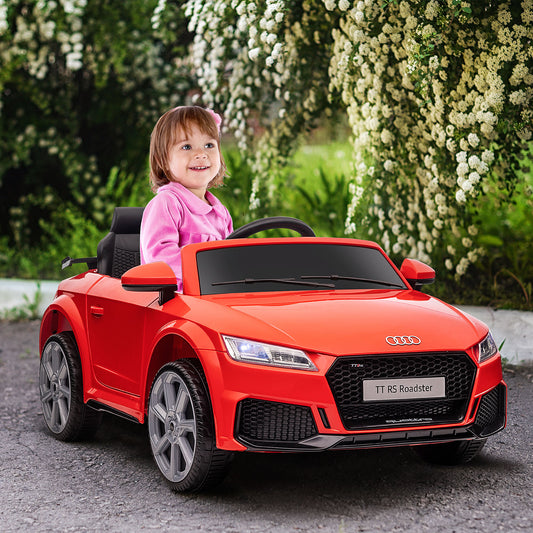 HOMCOM 12V Audi TT RS Kids Ride-On Car with Remote Control, Lights, Horn, and MP3 Player - Red - ALL4U RETAILER LTD