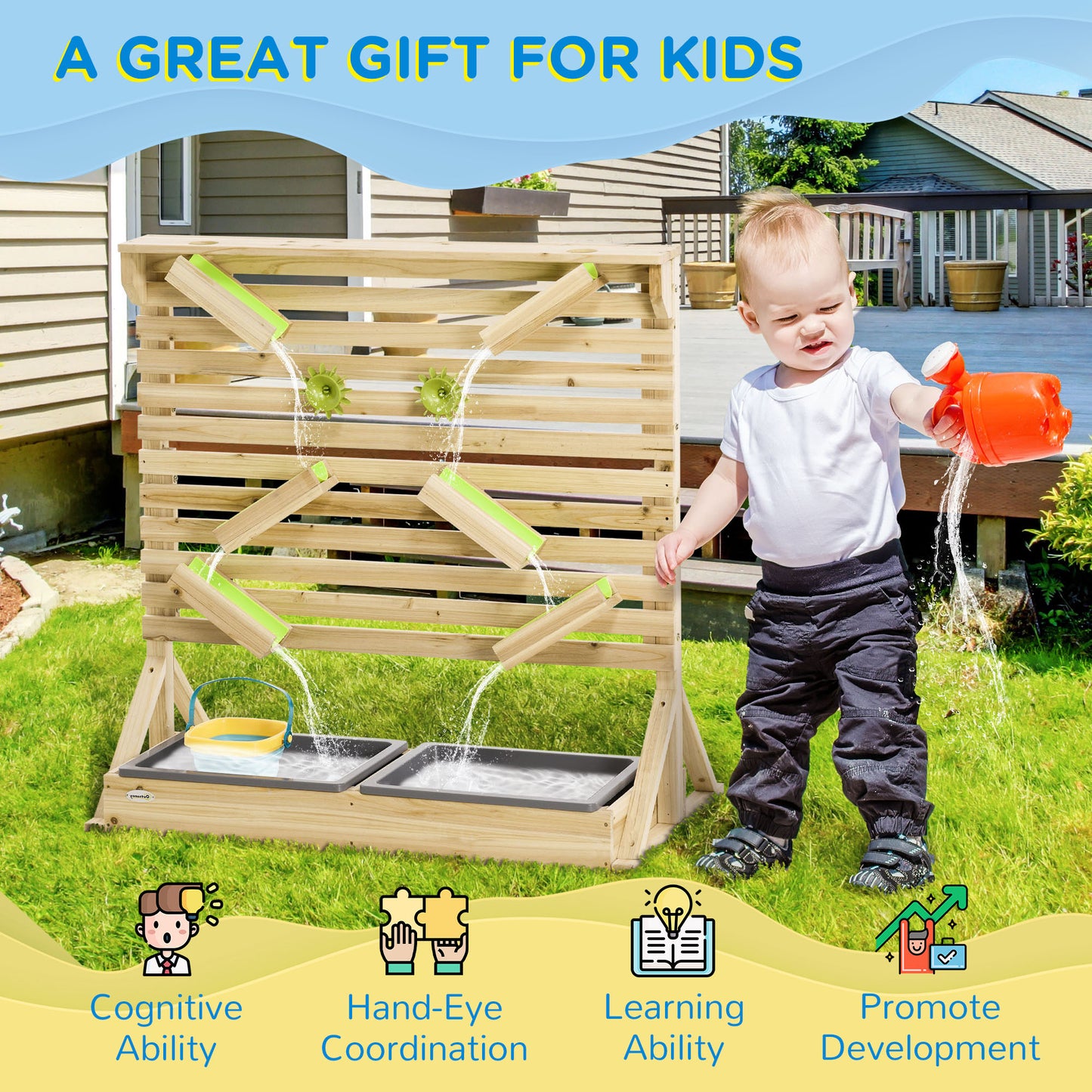 AIYAPLAY Outdoor Water and Sand Playset for Kids with 18 Fun Accessories - ALL4U RETAILER LTD