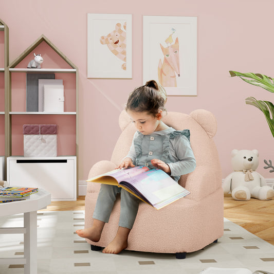 AIYAPLAY Adorable Pink Bear-Shaped Kids Armchair for Toddlers, Perfect for Playrooms and Bedrooms, Ages 18 Months to 3 Years - ALL4U RETAILER LTD