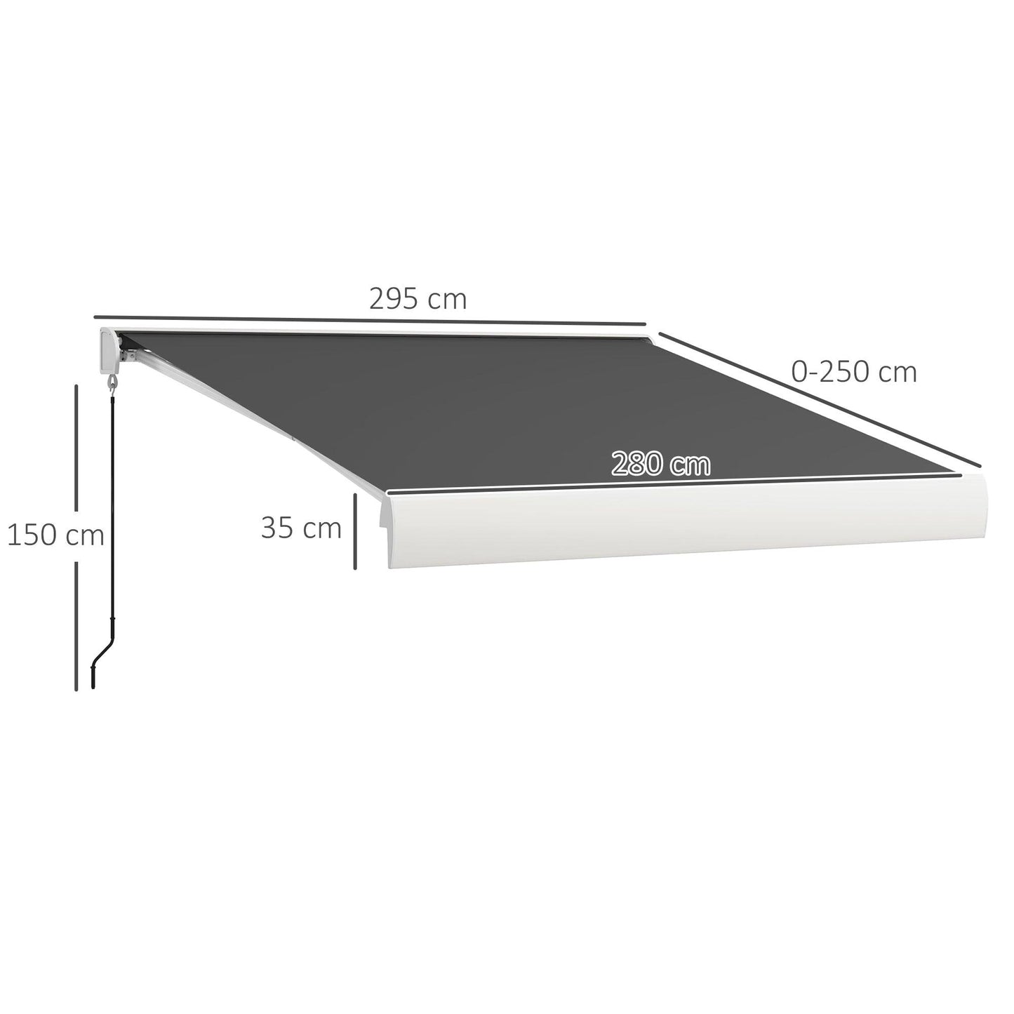 Outsunny 3 x 2.5m Electric Retractable Awning with Remote Controller, Aluminium Frame Sun Canopies for Patio Door Window - ALL4U RETAILER LTD