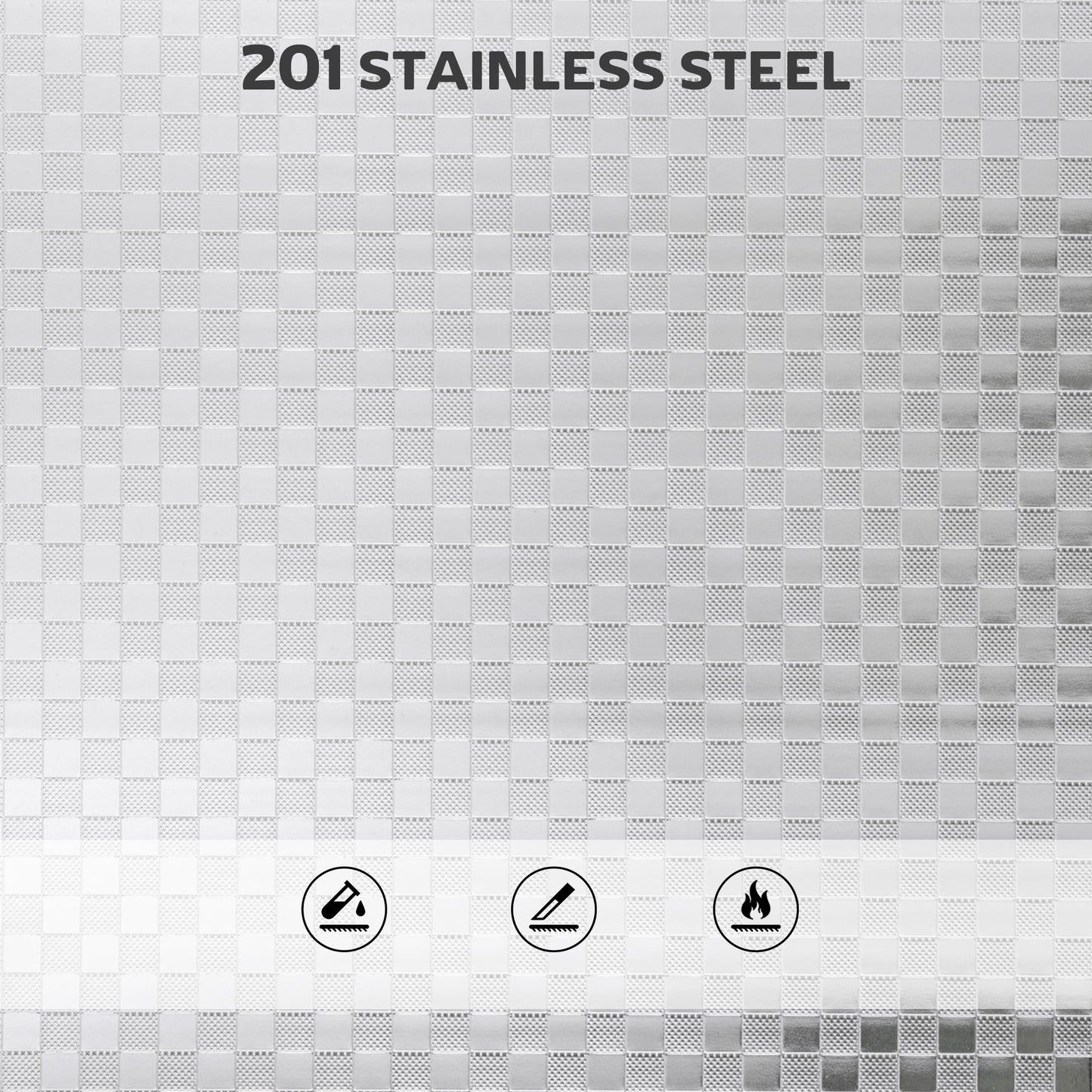 HOMCOM 3 Tier Stainless Steel Kitchen Storage Trolley With Adjustable Middle Shelf Silver Finish