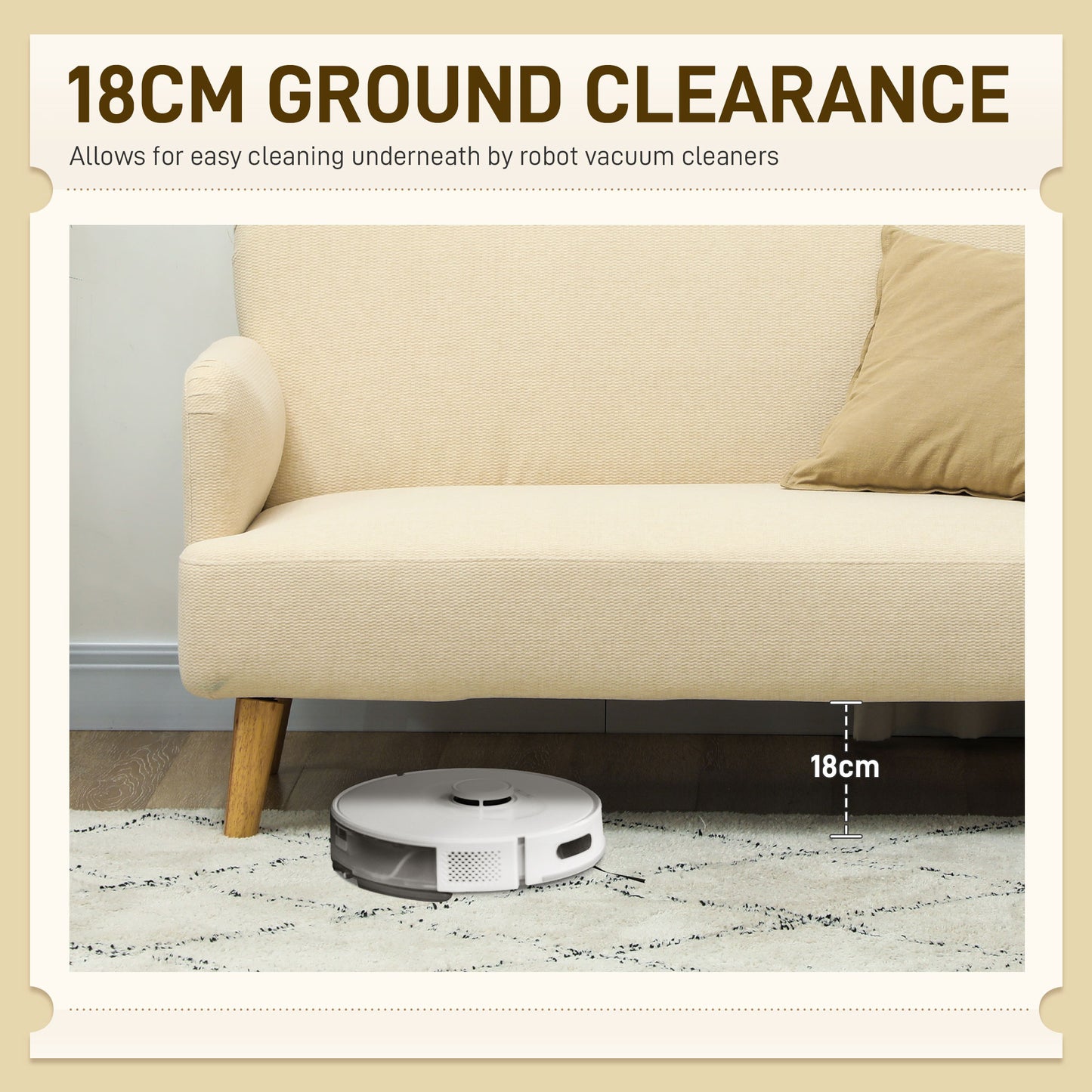 HOMCOM Velvet Feel Fabric 2 Seater Sofa Loveseat With 21cm Thick Padding And Wood Legs Cream White