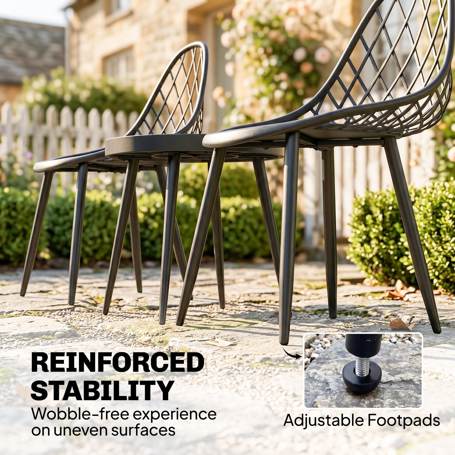 Outsunny 3 Piece Outdoor Bistro Set With 2 Chairs And Round Table For Garden Balcony Porch Black
