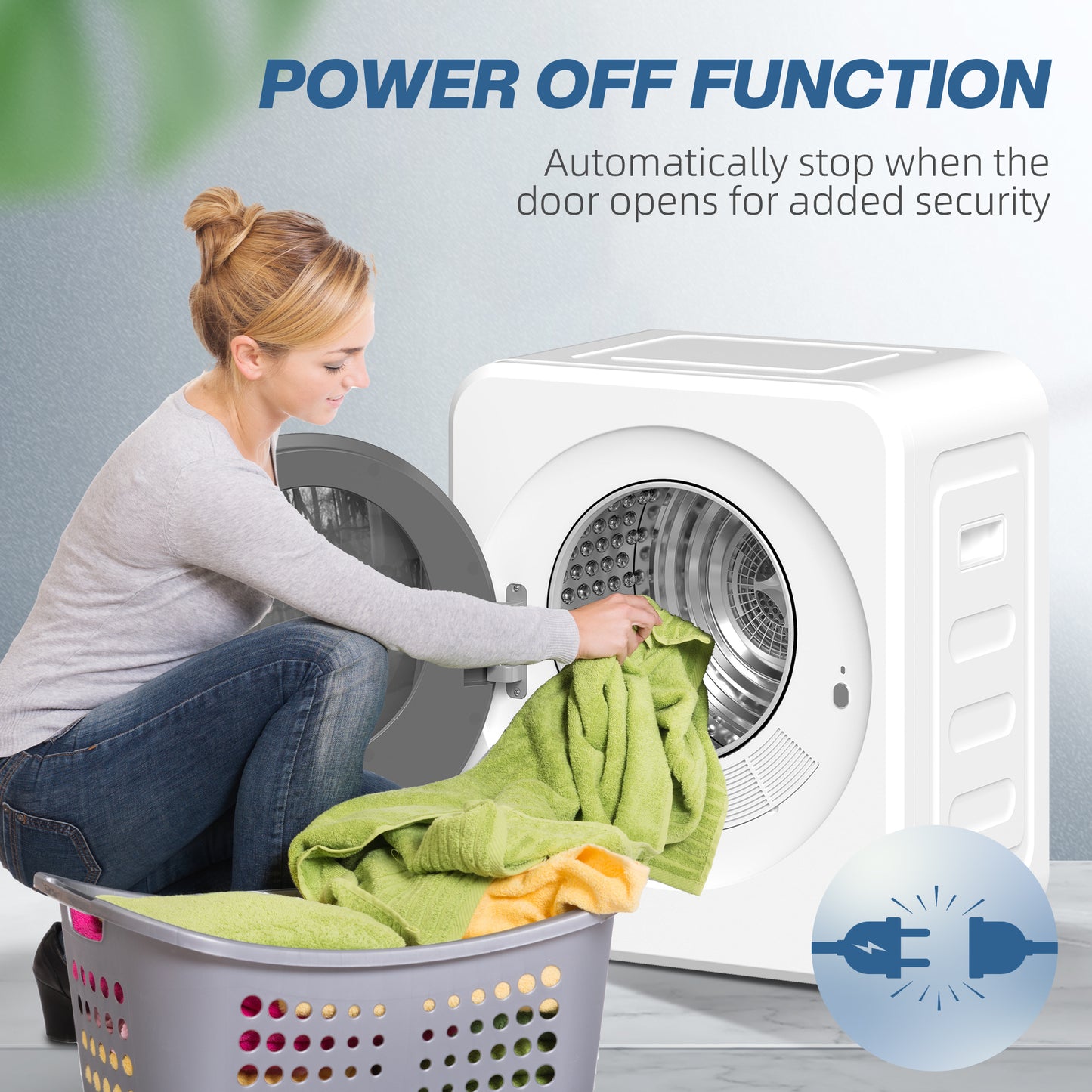 HOMCOM 4kg Vented Tumble Dryer 800W Compact Freestanding Front Tumble Dryer With Stainless Steel Tub White