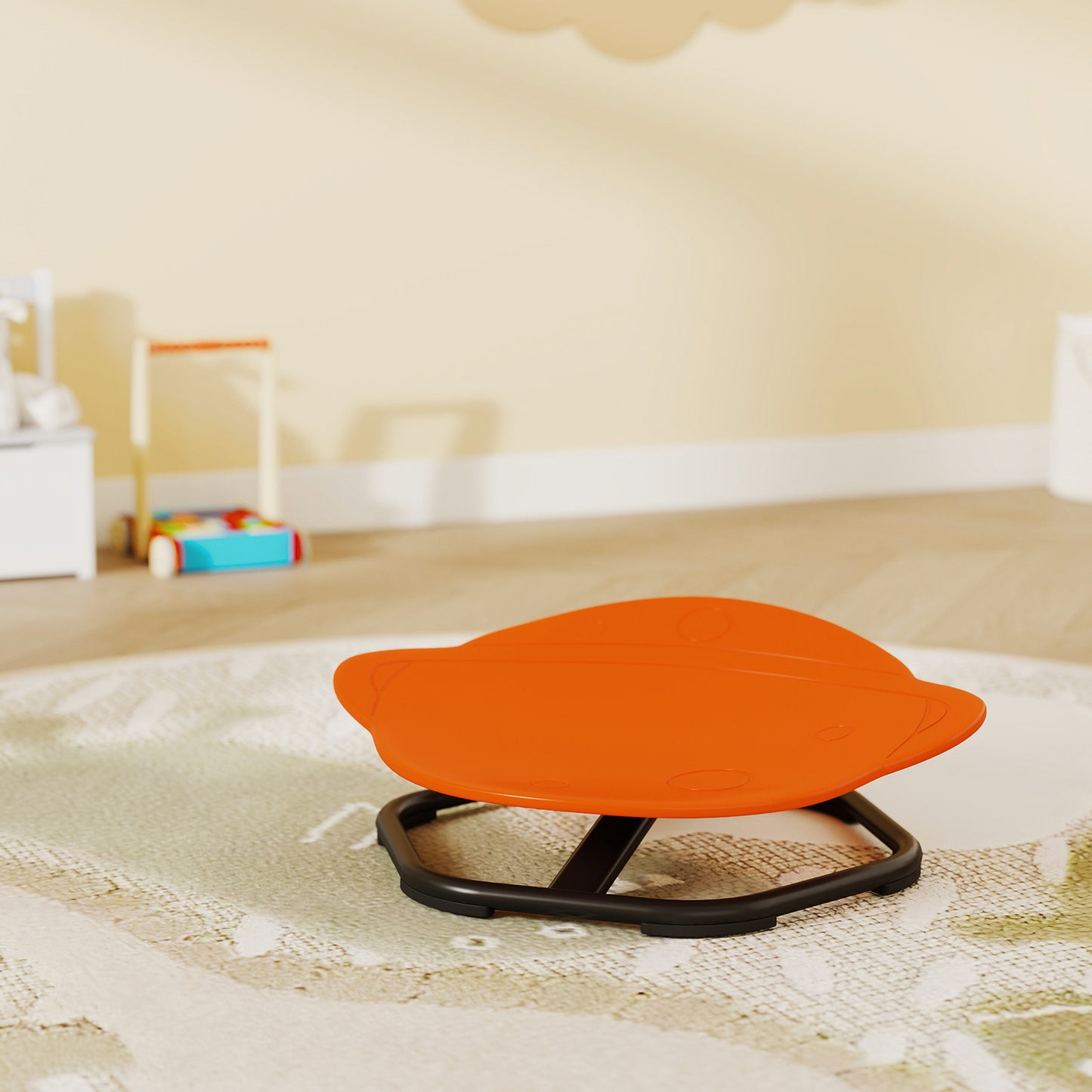 AIYAPLAY Planet Shaped Kids Swivel Chair Sensory Spinning Chair For Balance And Coordination Training Orange