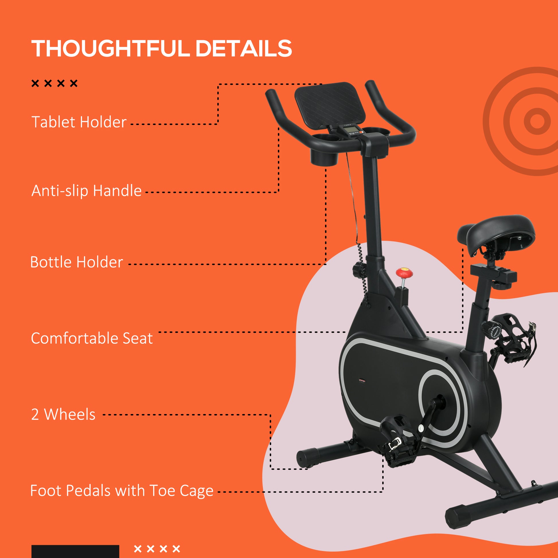 SPORTNOW Silent Magnetic Exercise Bike with Adjustable Resistance, LCD Monitor, and Tablet Holder - ALL4U RETAILER LTD