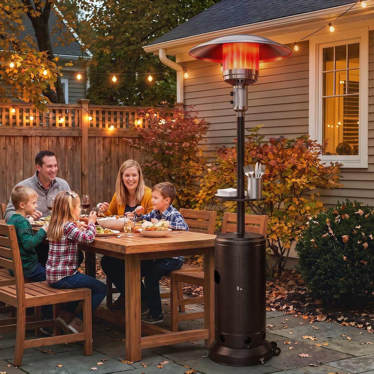 Outsunny 13 kW Propane Patio Heater with Table Tray and Piezo Ignition