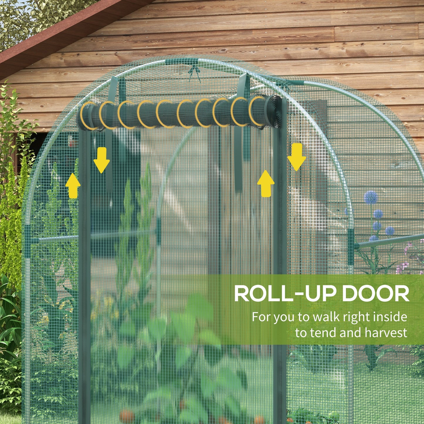 Outsunny 120 x 120cm Mini Polytunnel Greenhouse With Galvanised Steel Frame And Mesh Cover