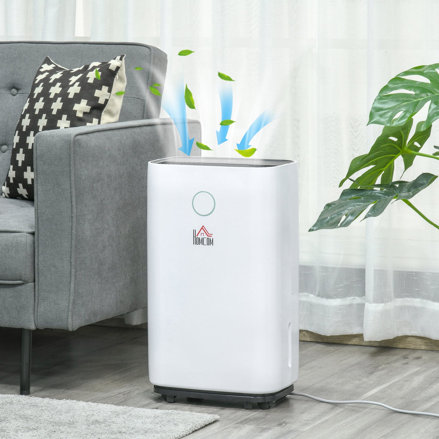 HOMCOM 20L Daily Portable Dehumidifier for Home & Laundry - Quiet 4000ML Electric Moisture Remover with 3 Adjustable Modes - ALL4U RETAILER LTD